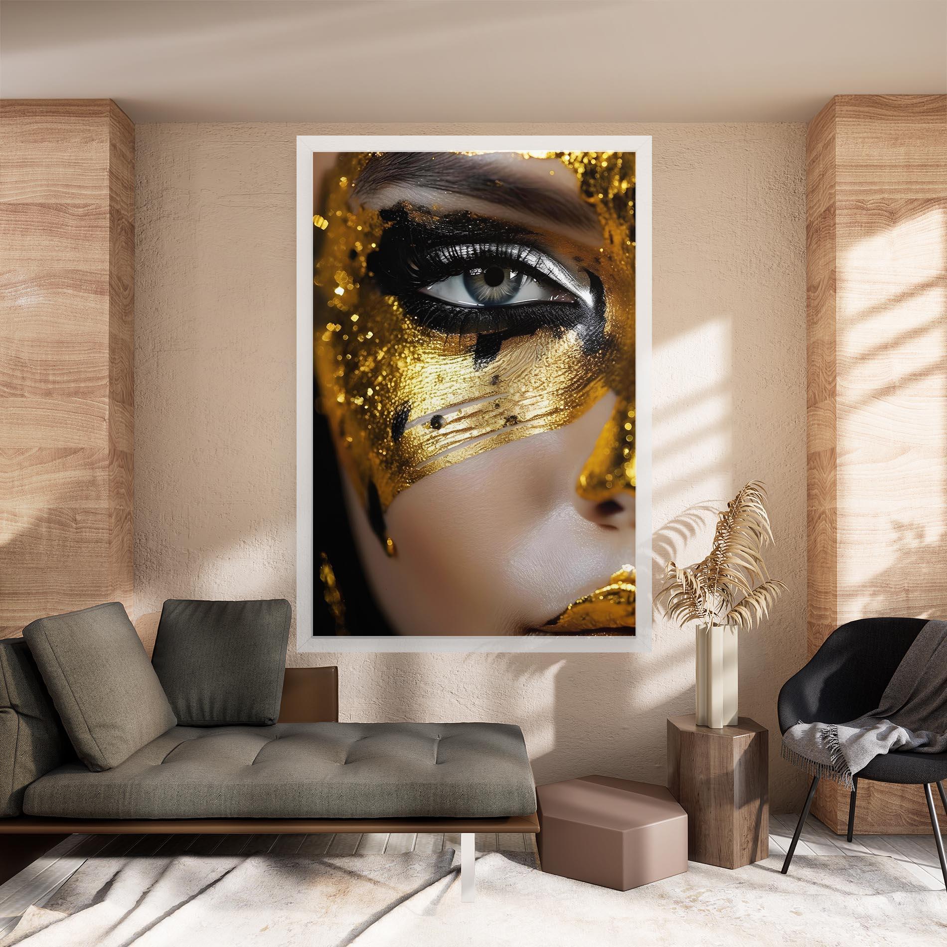 Tablou Canvas Black Gold Eyeliner mockup 8