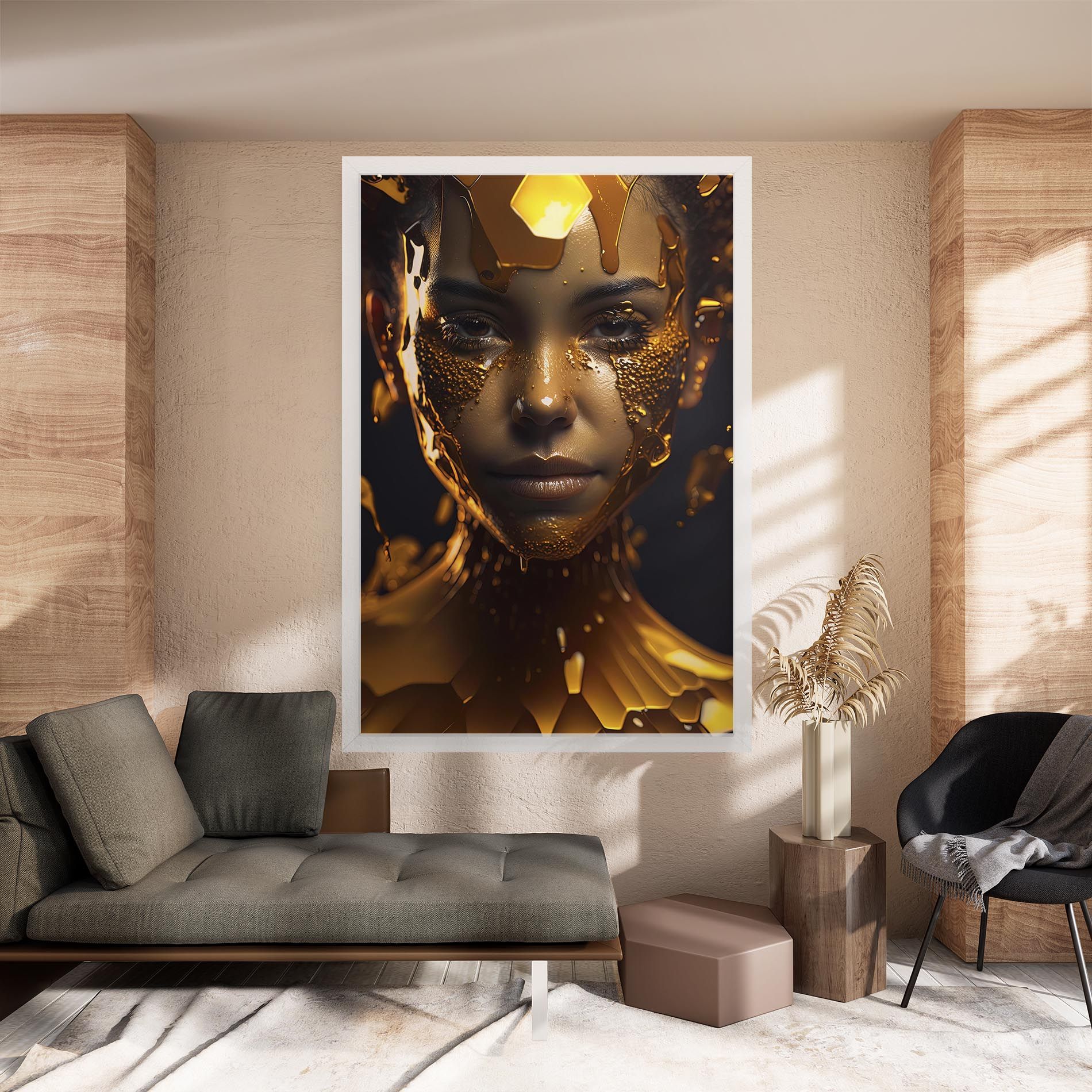 Gold Honeycomb Girl mockup 8