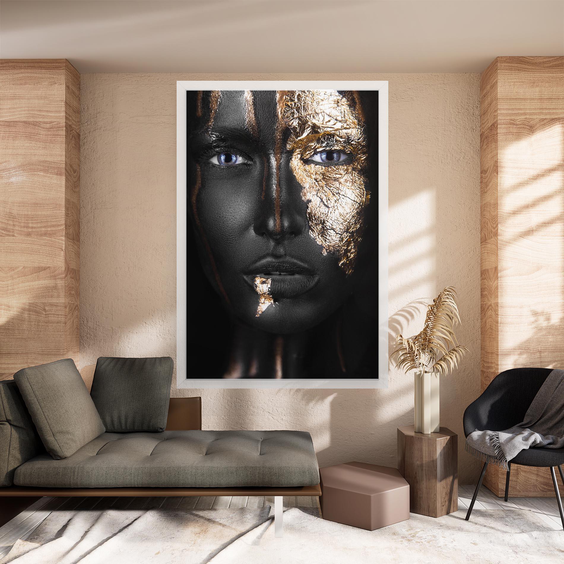 Tablou Canvas Golden Face mockup 8