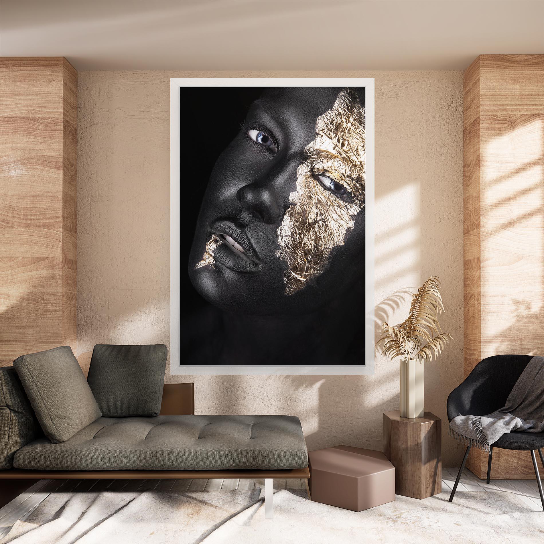 Tablou Canvas Grey Gold Makeup mockup 8