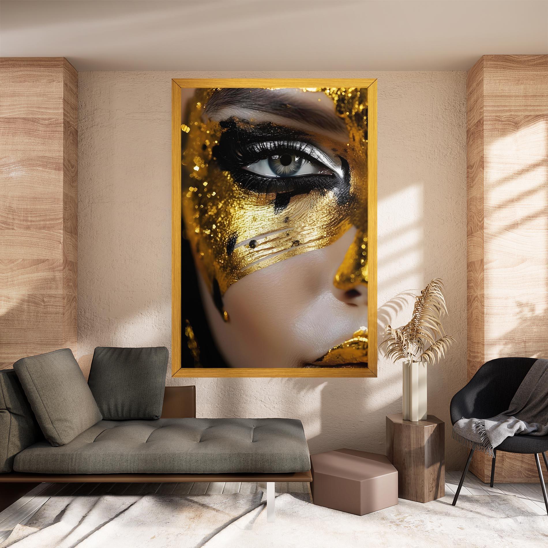 Tablou Canvas Black Gold Eyeliner mockup 8