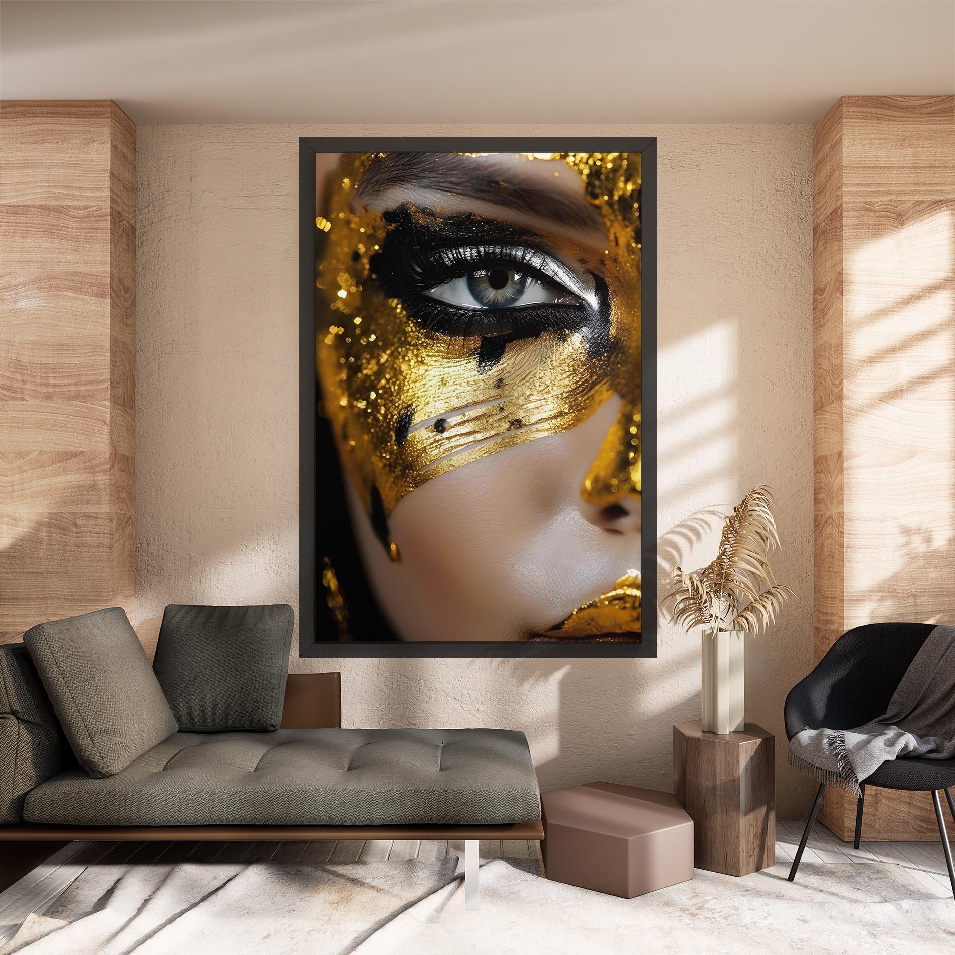 Tablou Canvas Black Gold Eyeliner mockup 8