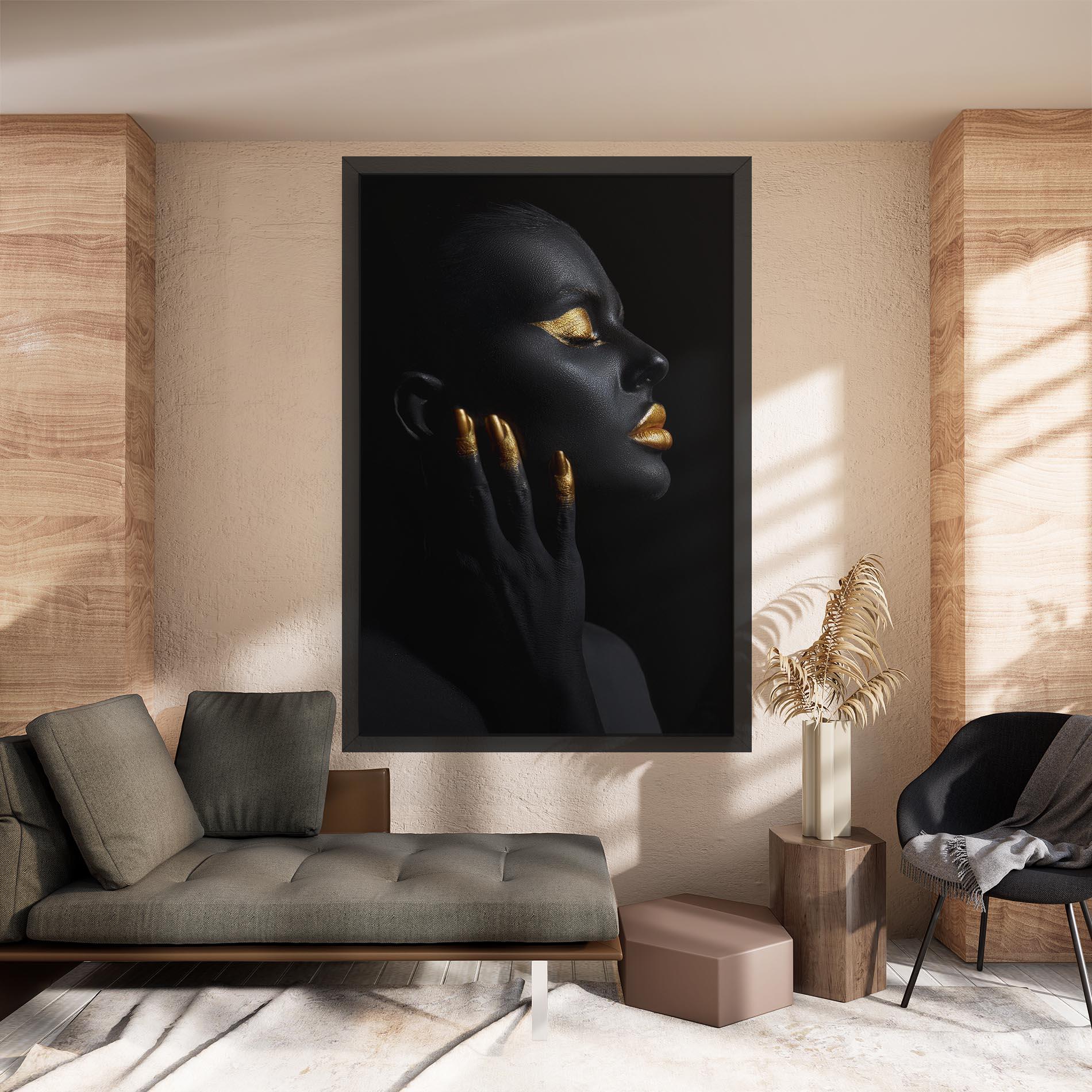 Tablou Canvas Gold Black Paint mockup 8