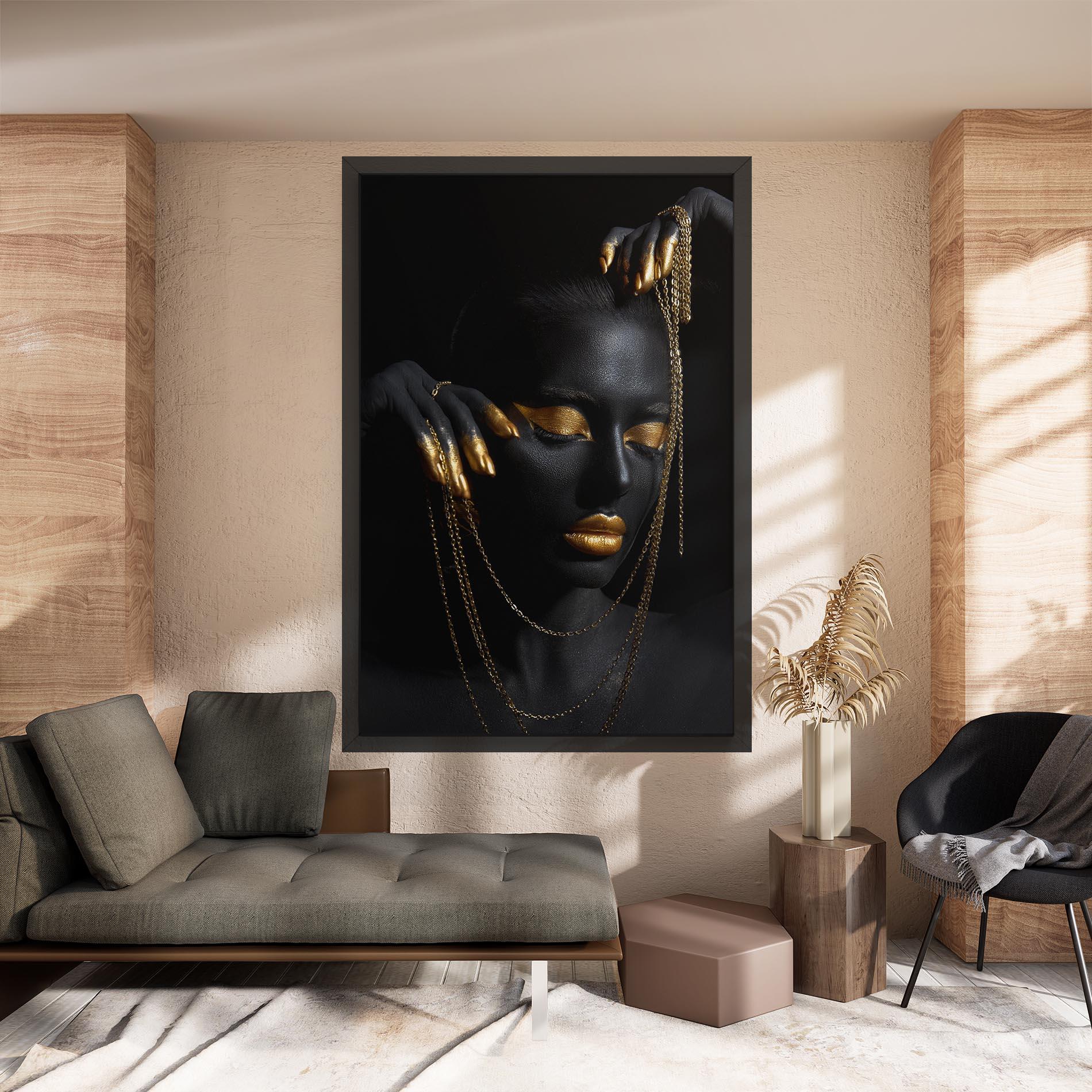 Tablou Canvas Gold Black Skin mockup 8