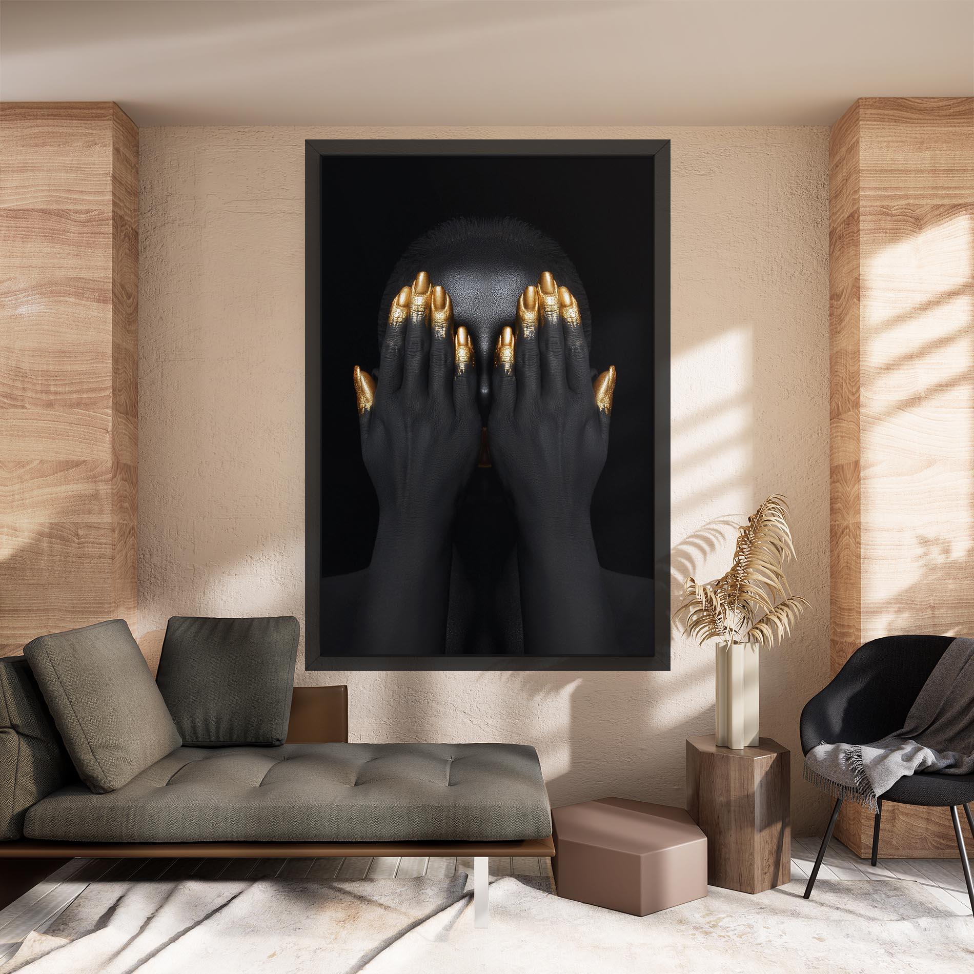 Tablou Canvas Gold Fingertips Chain mockup 8