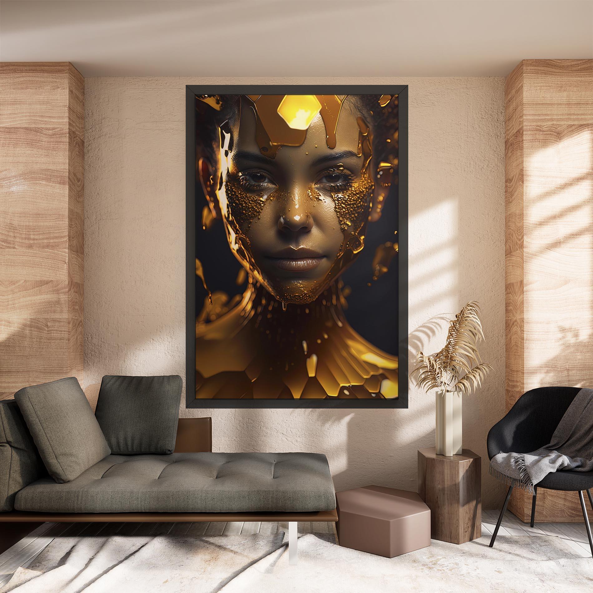 Tablou Canvas Gold Honeycomb Girl mockup 8