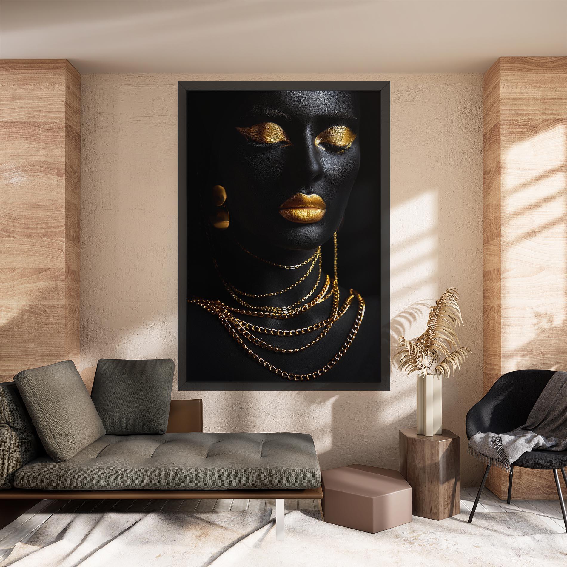 Tablou Canvas Gold Makeup Lips mockup 8