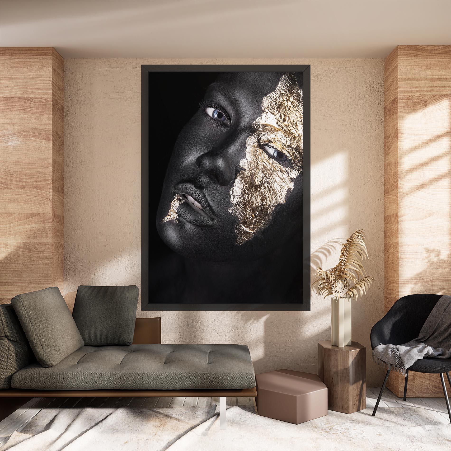 Tablou Canvas Grey Gold Makeup mockup 8