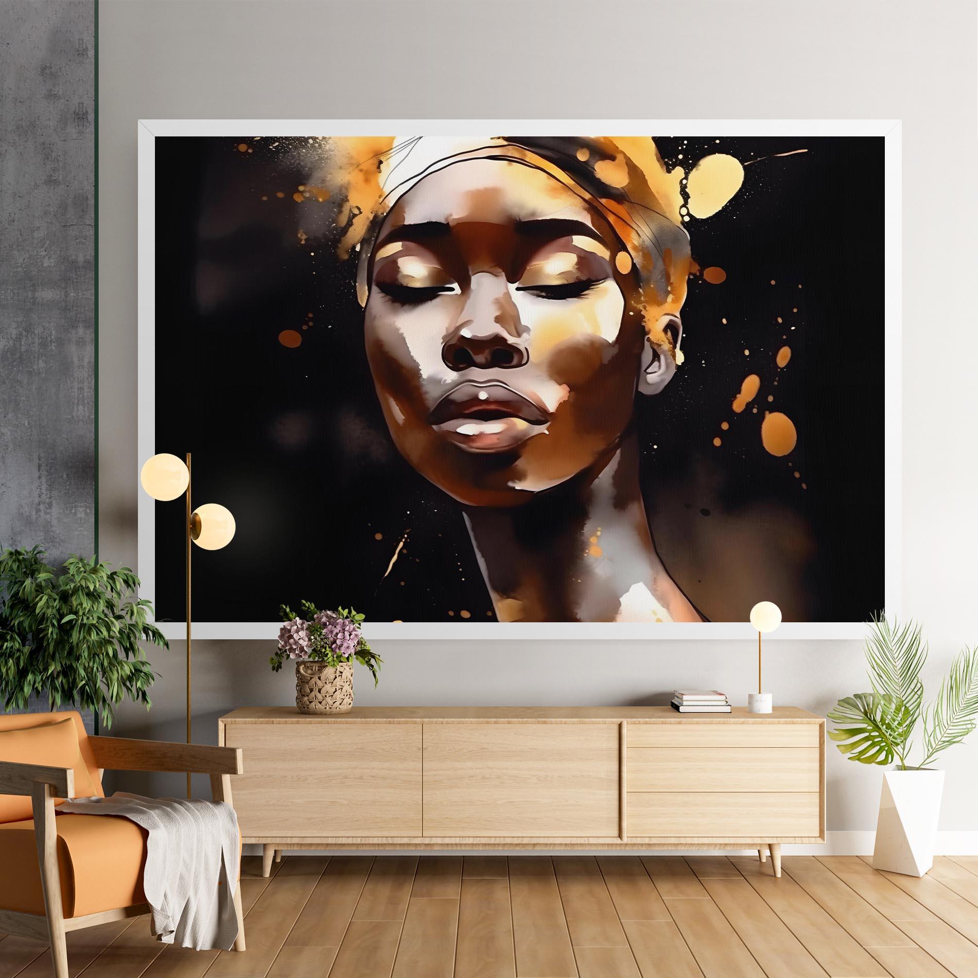 Tablou Canvas Abstract Gold Woman mockup 9