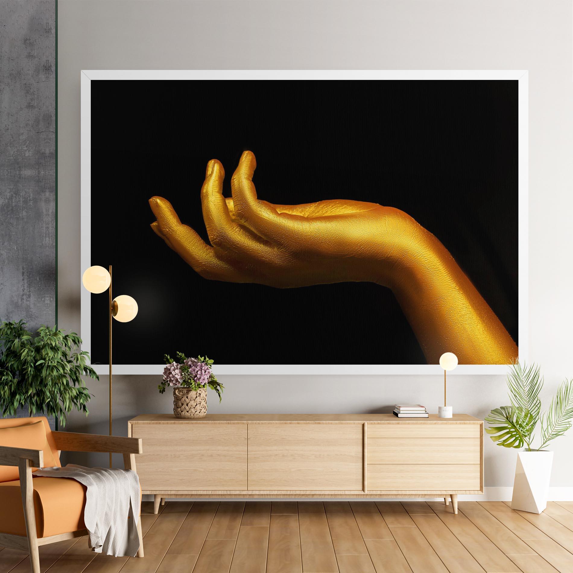 Tablou Canvas Strong Gold Hand mockup 9