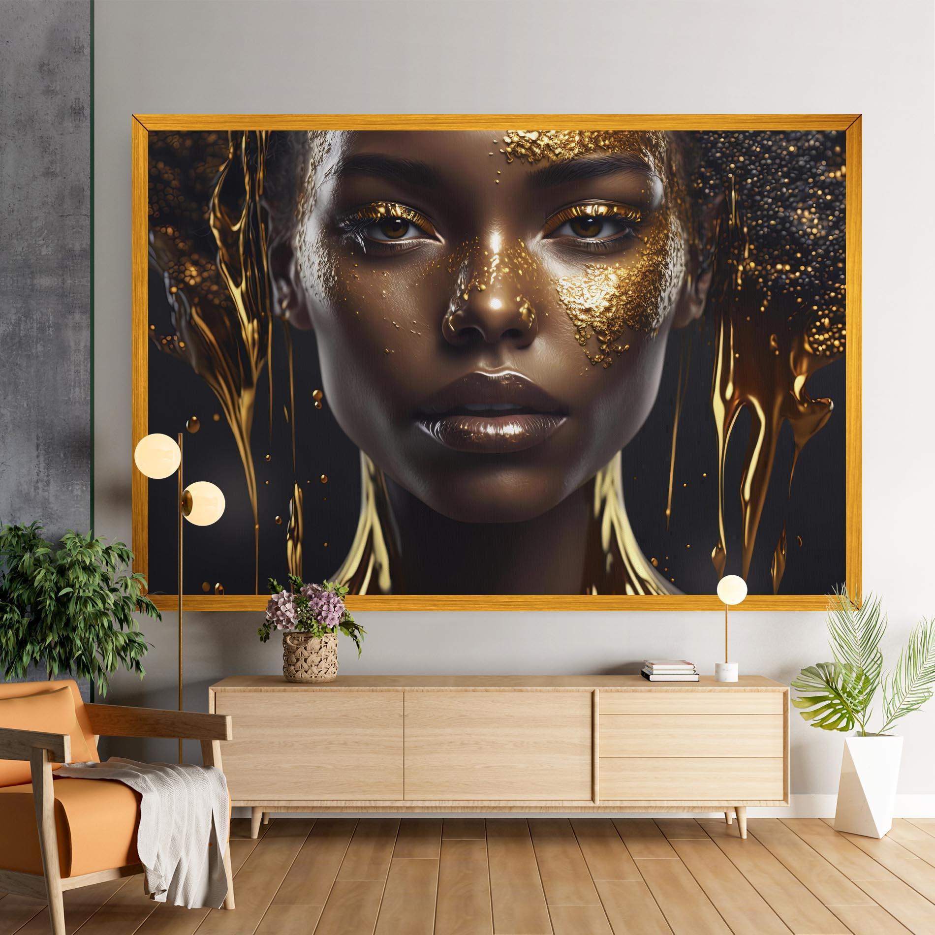 Tablou Canvas Gold Portrait Falling mockup 9