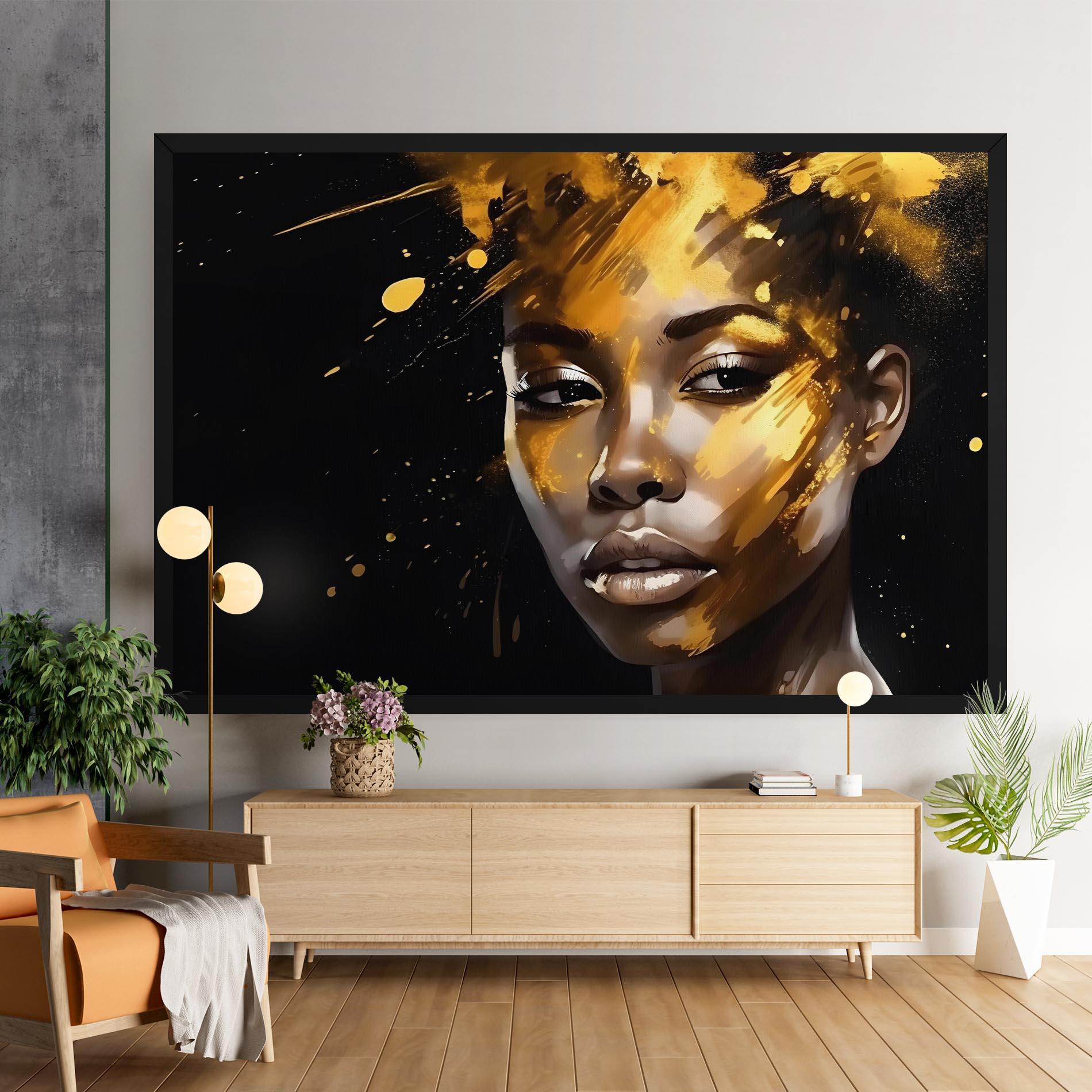 Tablou Canvas African Gold Woman mockup 9