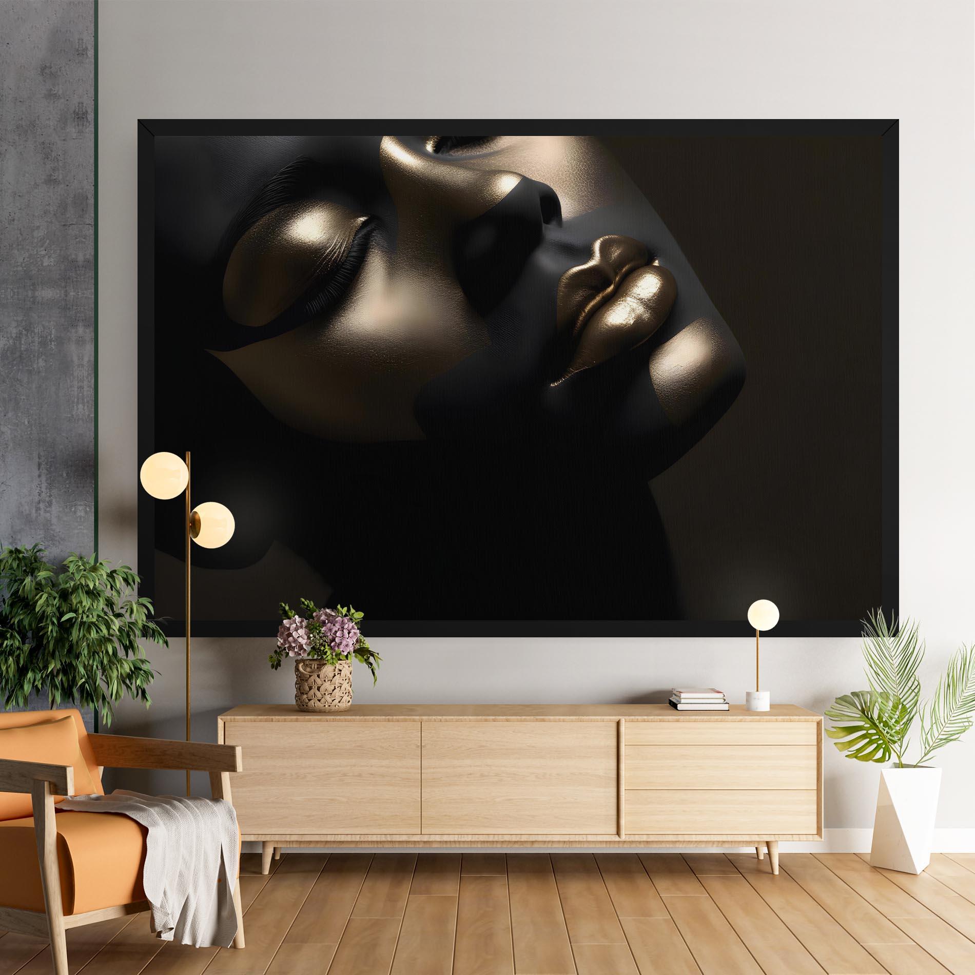 Tablou Canvas Dark Gold Face mockup 9