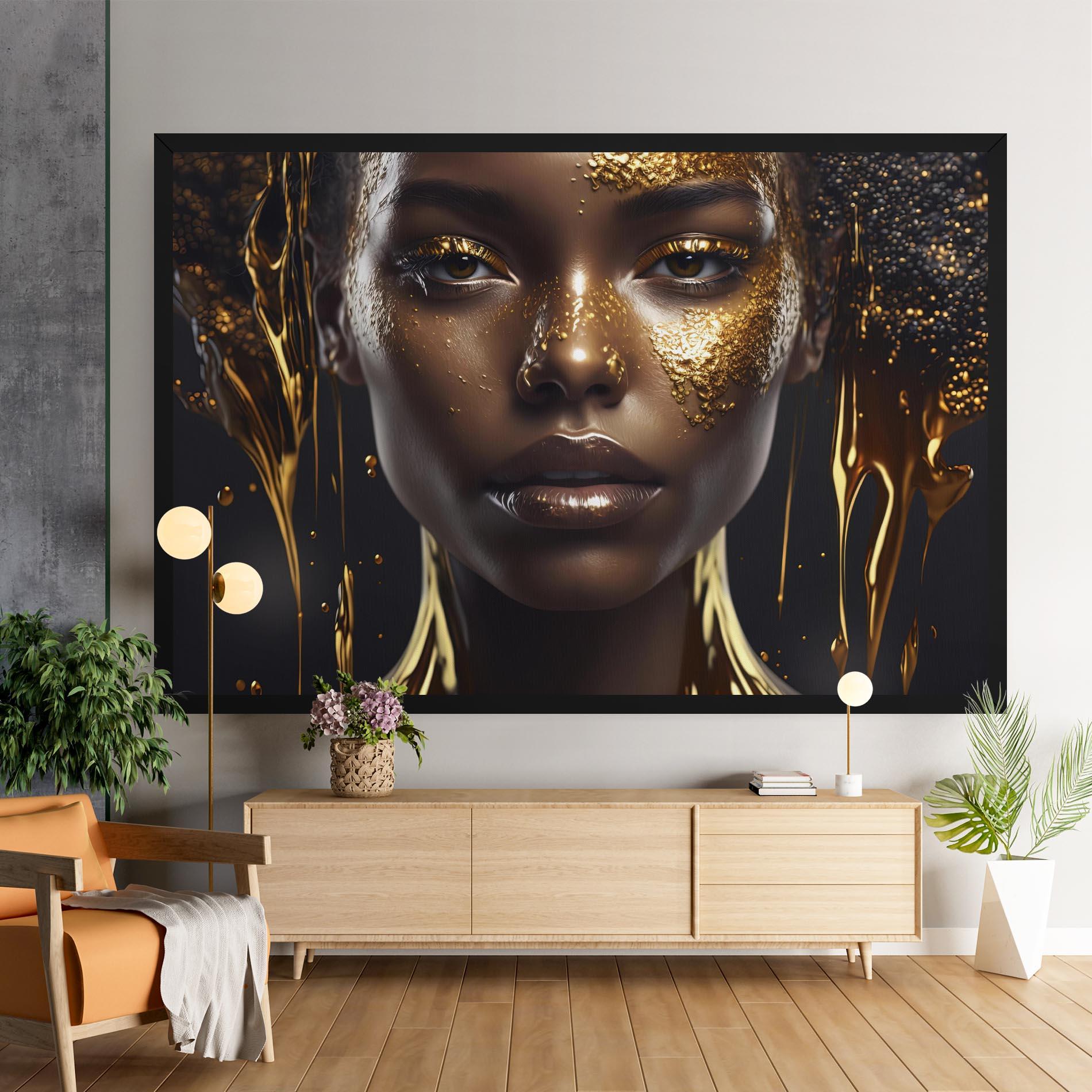 Tablou Canvas Gold Portrait Falling mockup 9