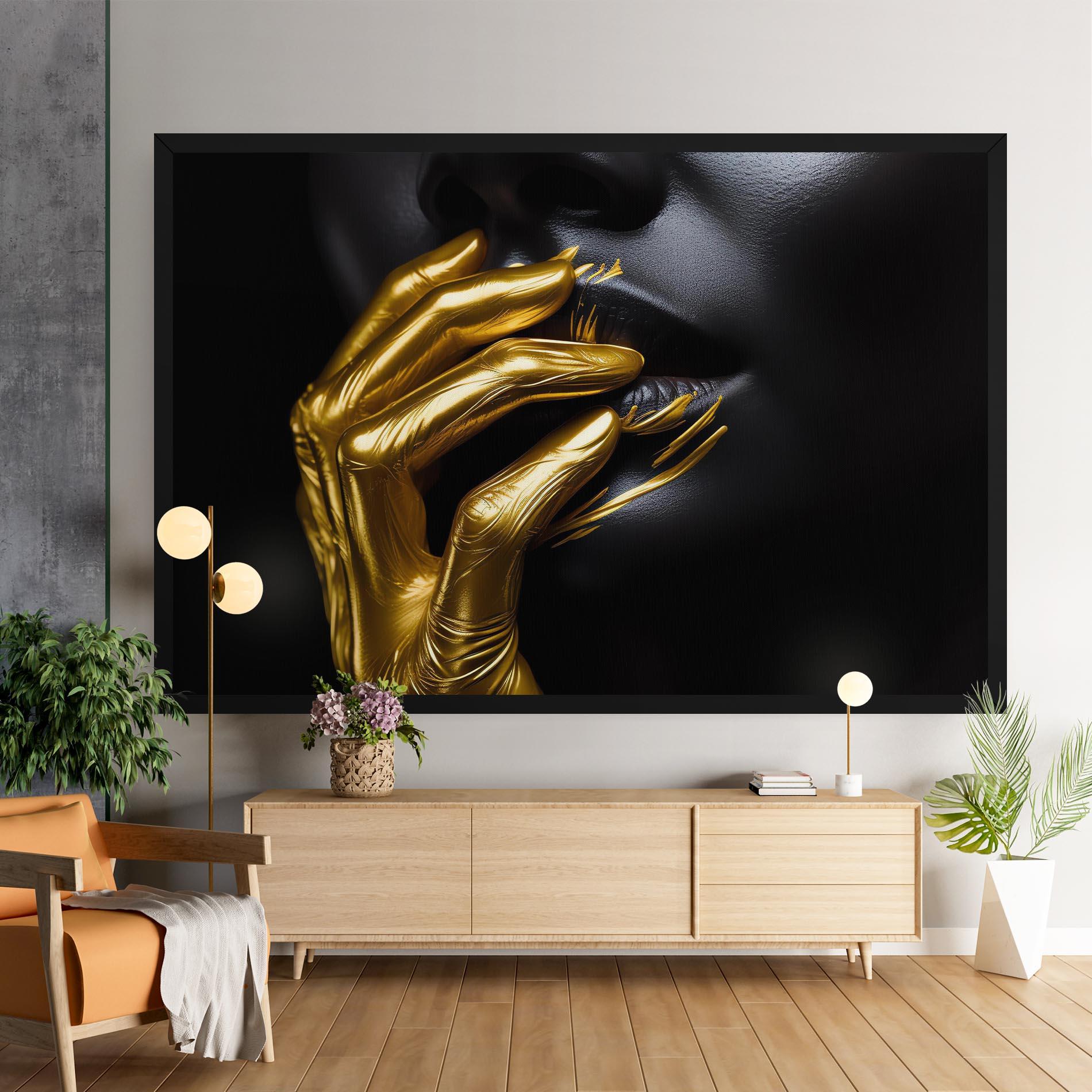 Tablou Canvas Gold Small Hand mockup 9