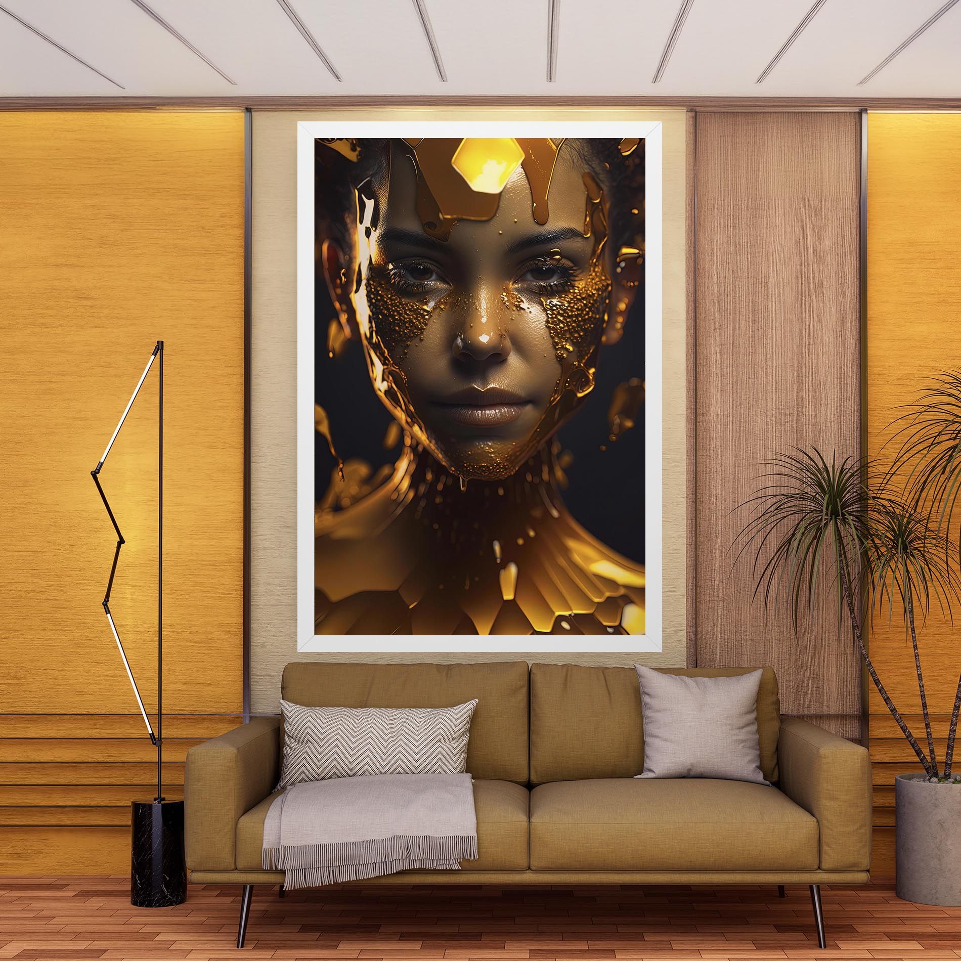 Gold Honeycomb Girl mockup 9