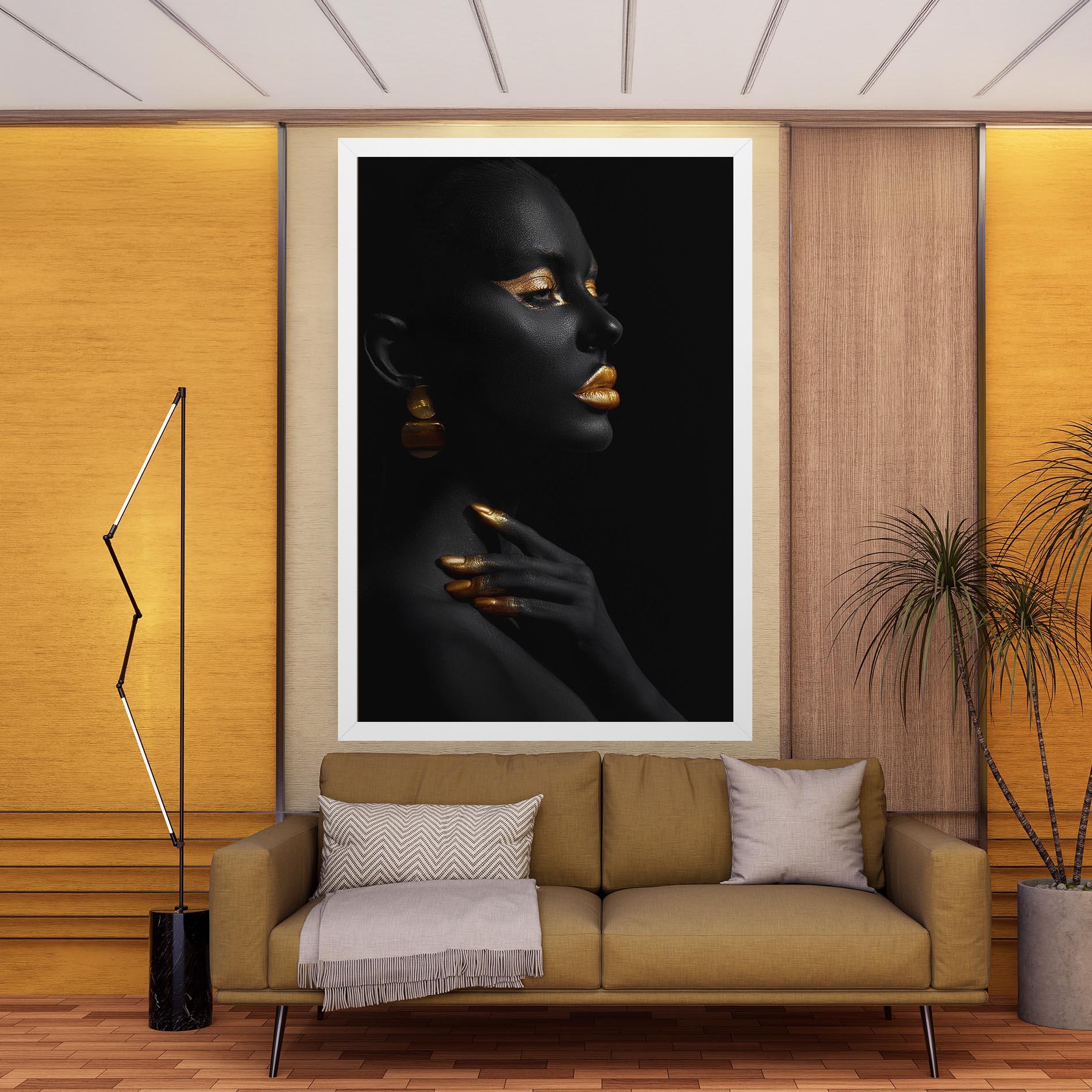 Tablou Canvas Lips Gold Eyelids mockup 9