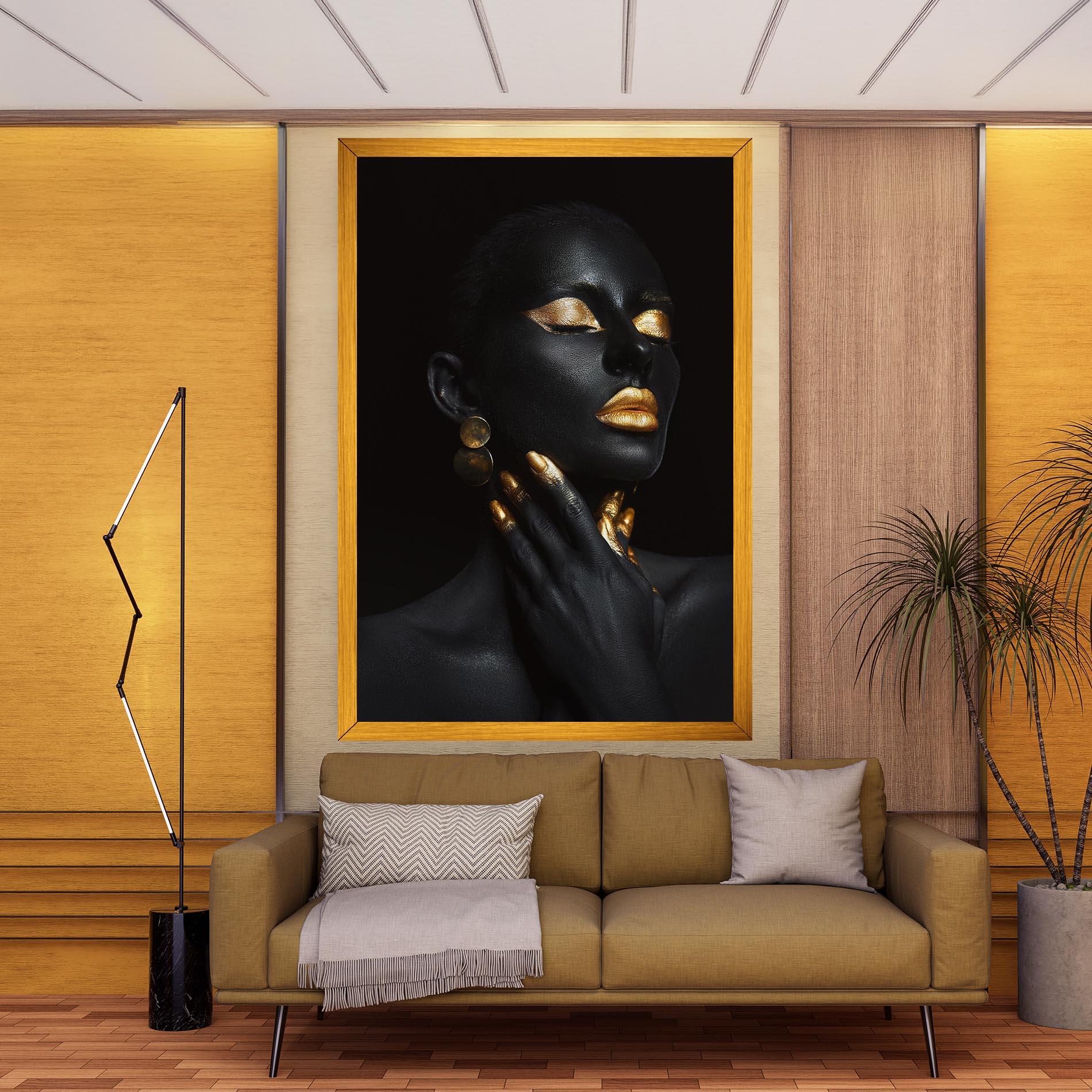 Tablou Canvas Eyelids Gold Makeup mockup 9