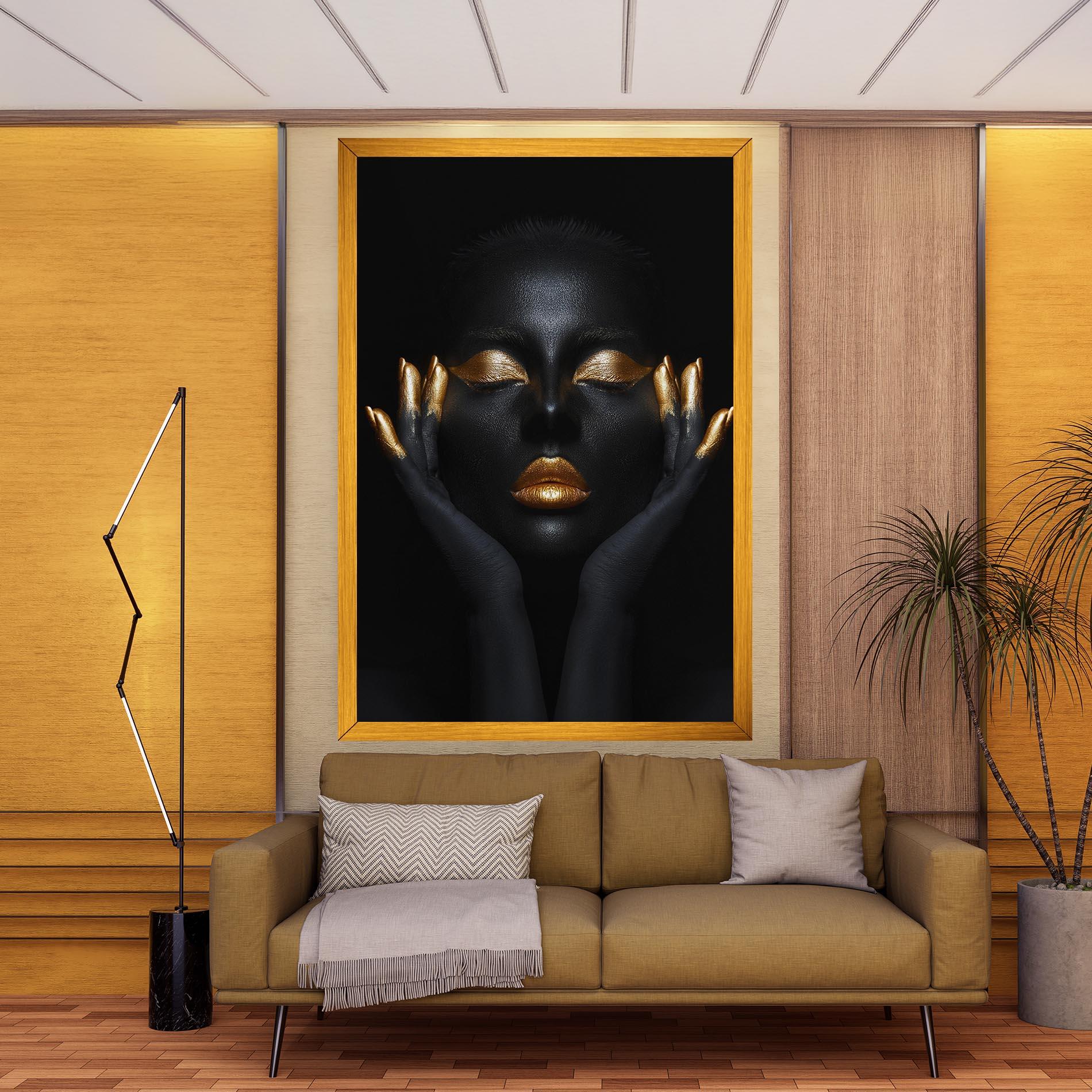 Tablou Canvas Fingertips Gold Makeup mockup 9