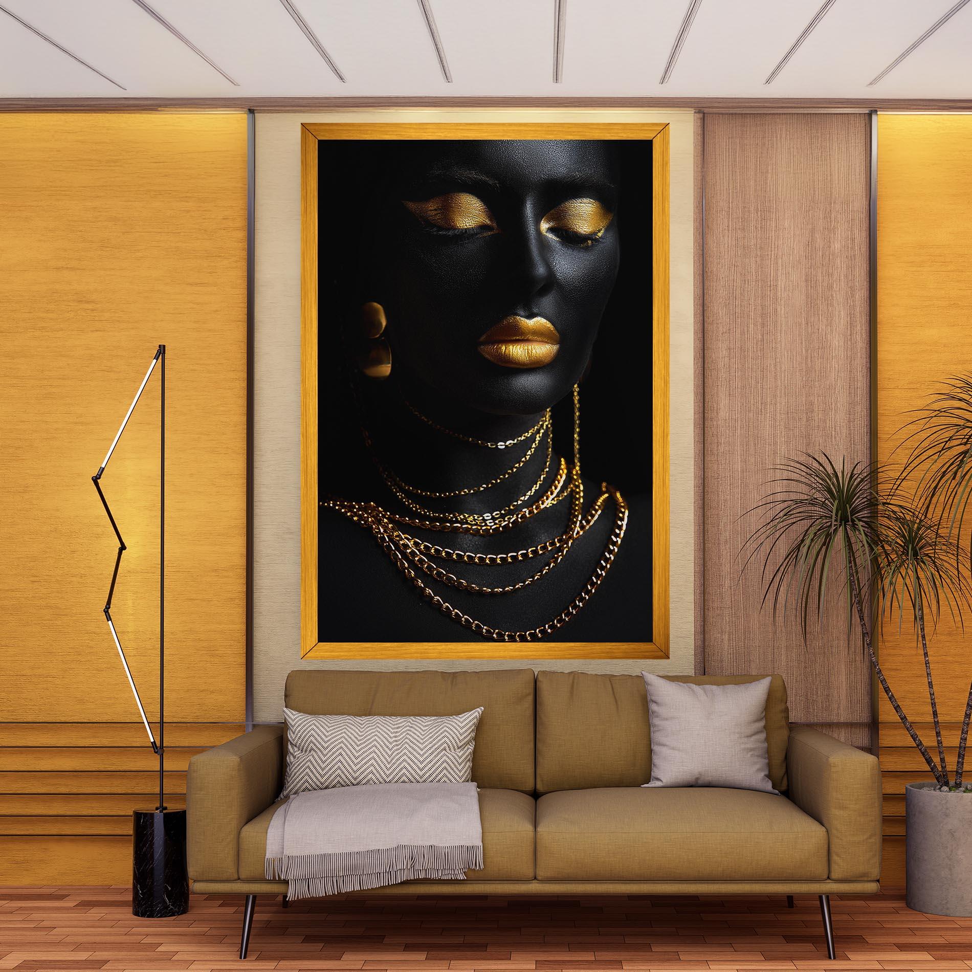 Tablou Canvas Gold Makeup Lips mockup 9