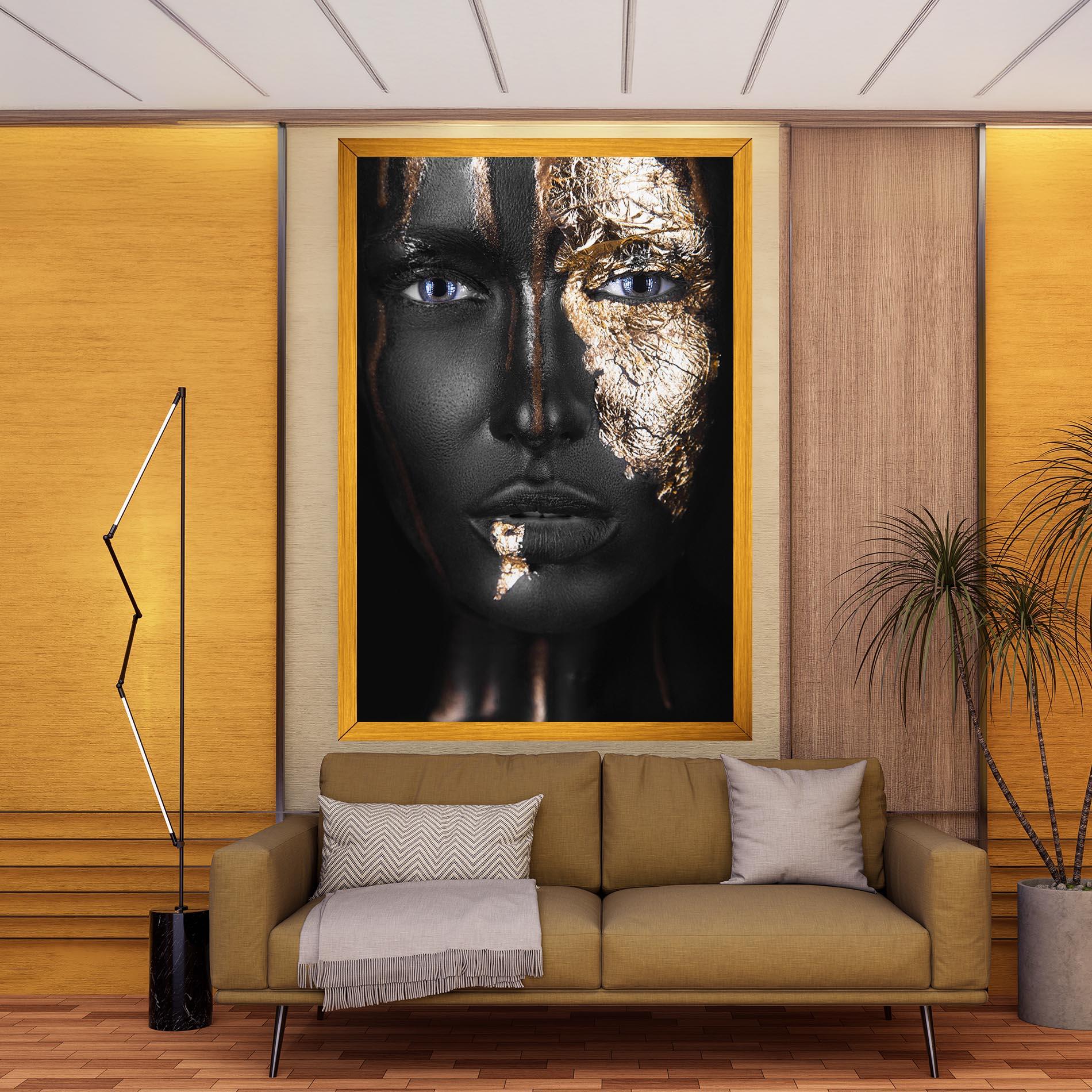 Tablou Canvas Golden Face mockup 9