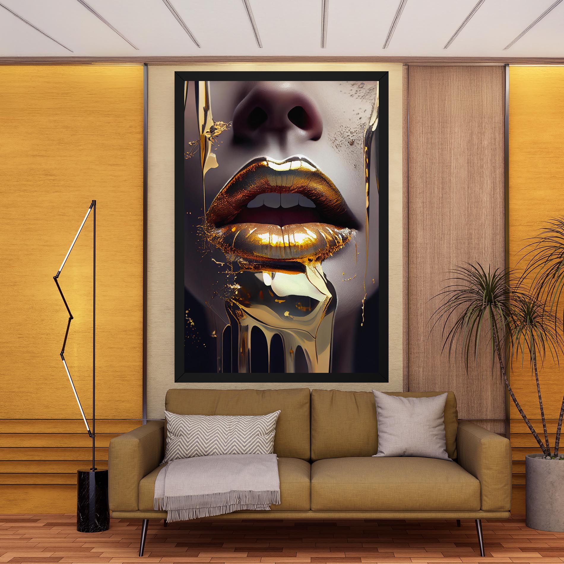 Glamorous Gold Lips mockup 9
