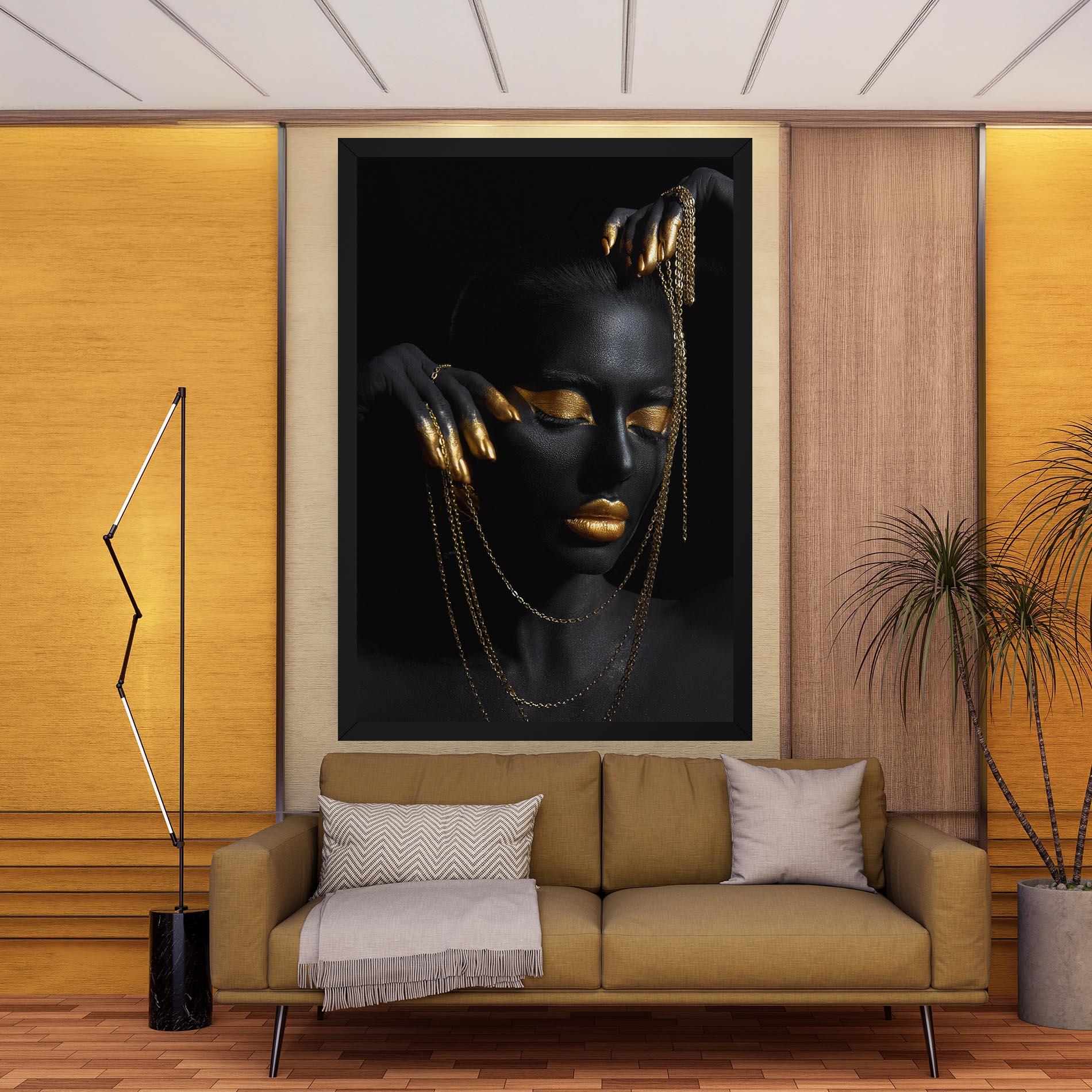 Tablou Canvas Gold Black Skin mockup 9