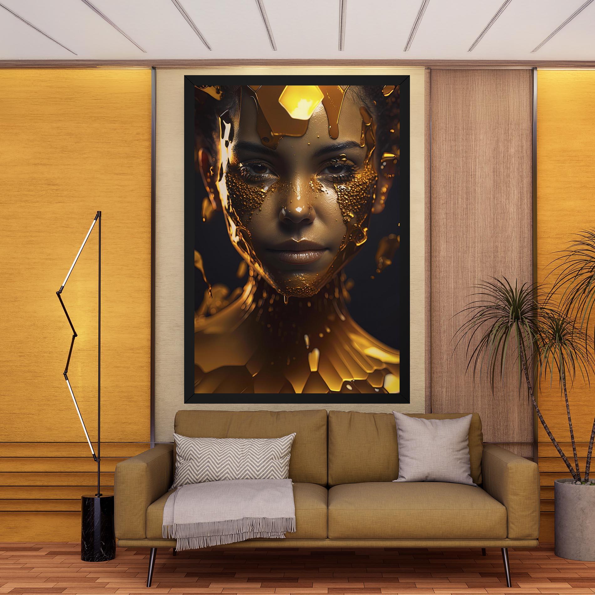 Tablou Canvas Gold Honeycomb Girl mockup 9