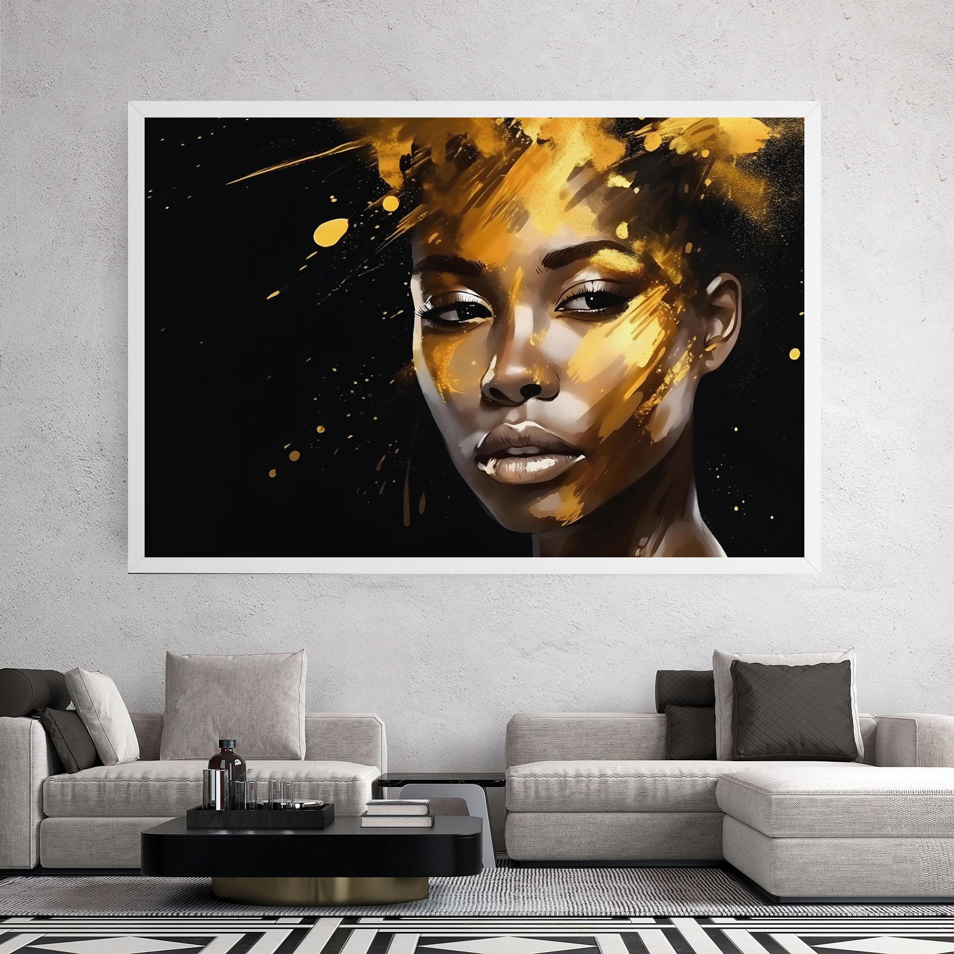 Tablou Canvas African Gold Woman mockup 2