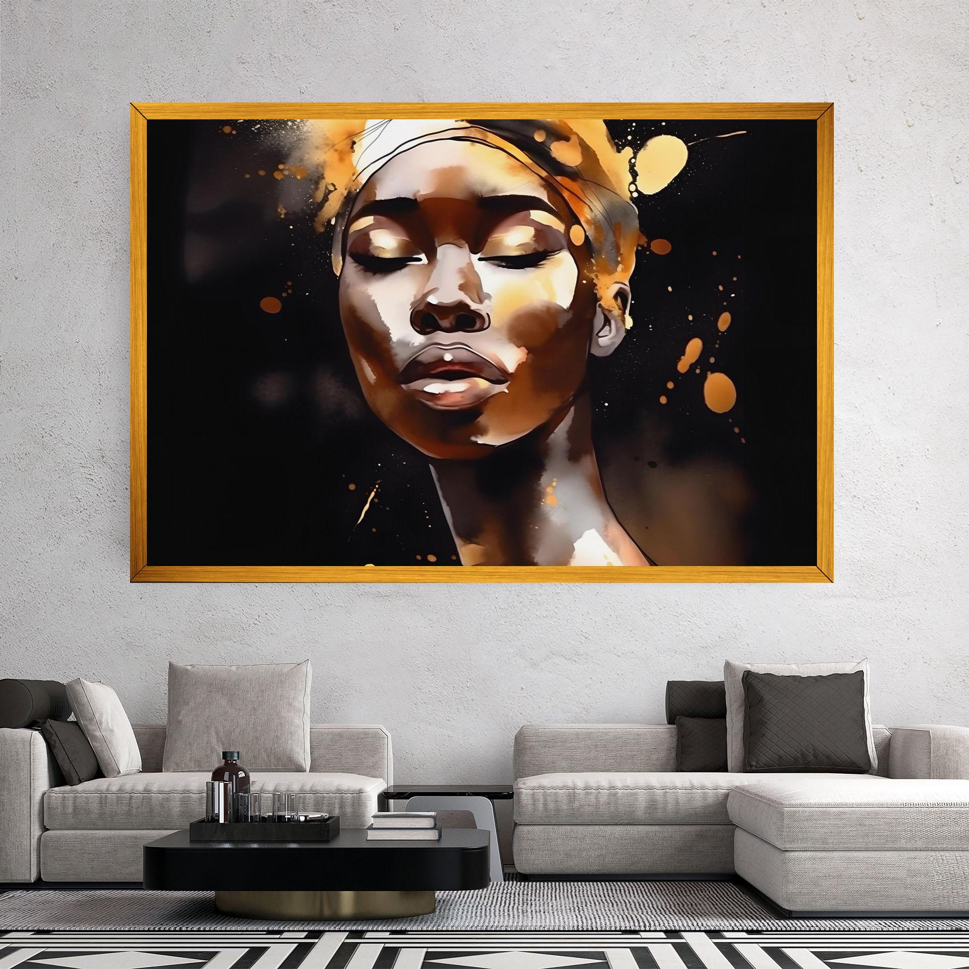 Tablou Canvas Abstract Gold Woman mockup 2