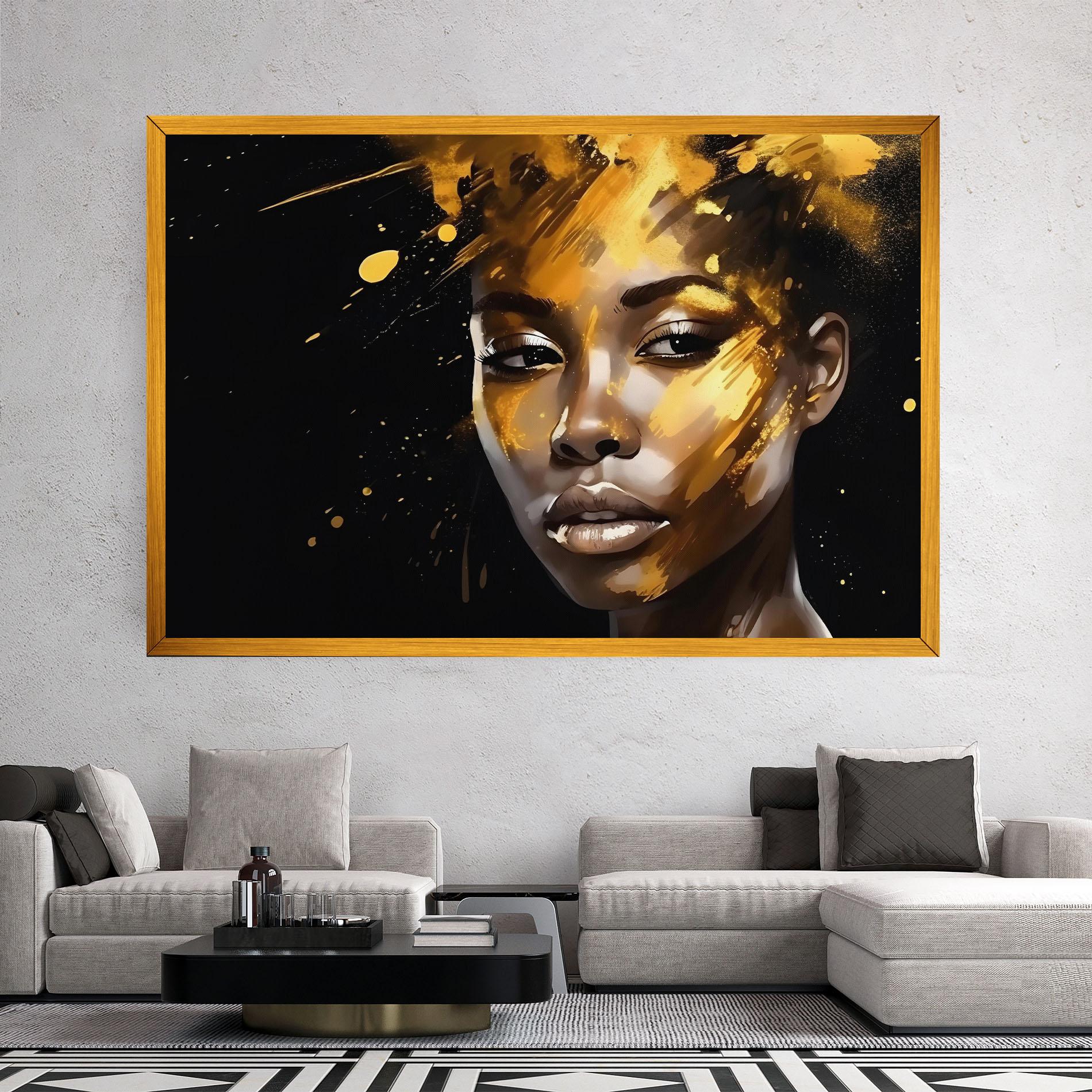 Tablou Canvas African Gold Woman mockup 2