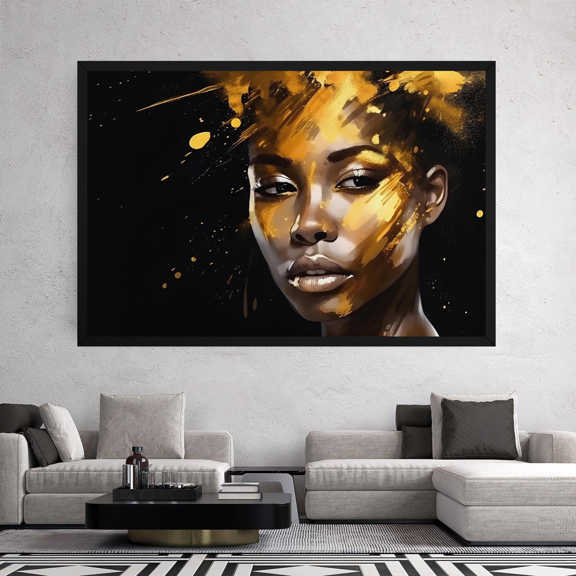 Tablou Canvas African Gold Woman mockup 2