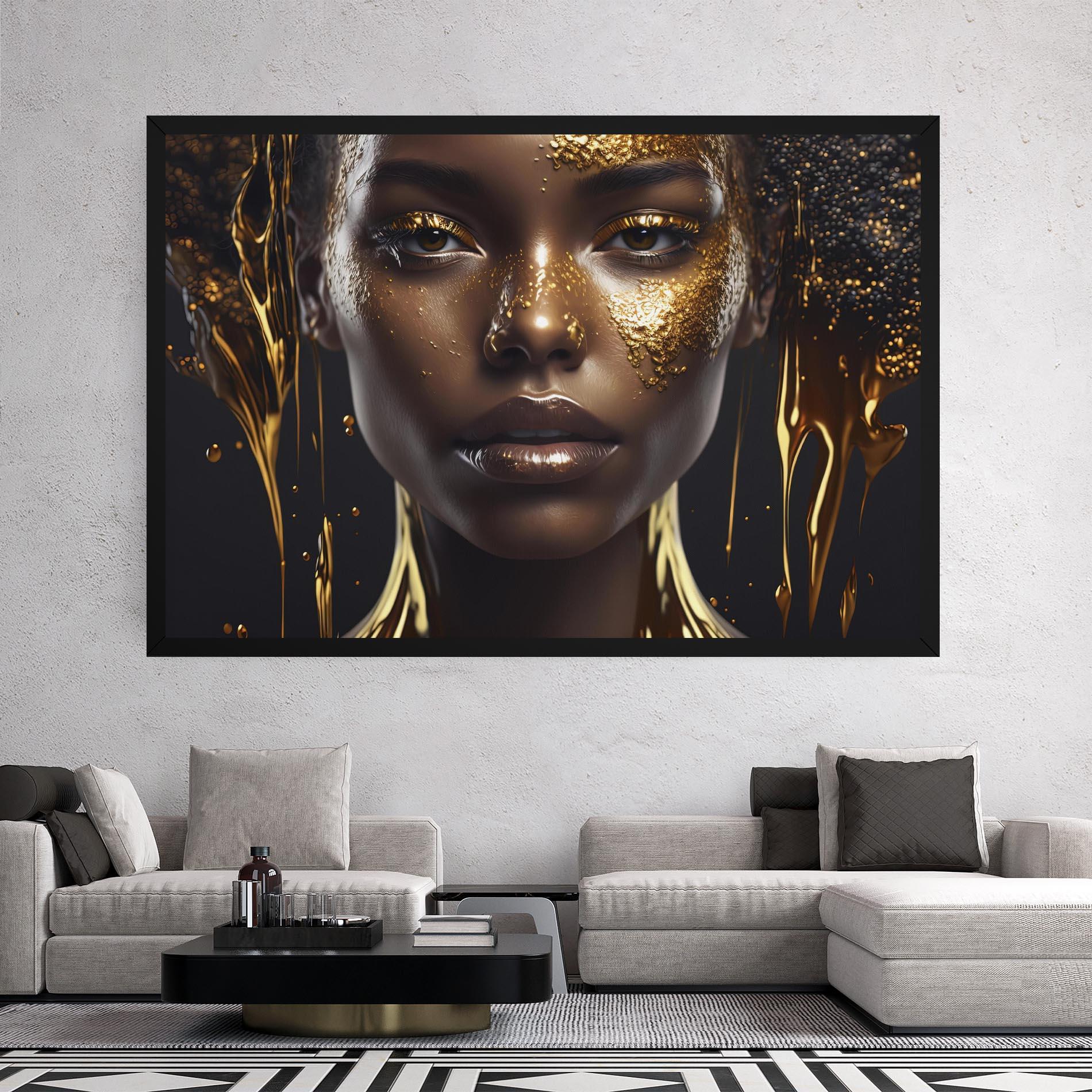 Tablou Canvas Gold Portrait Falling mockup 2