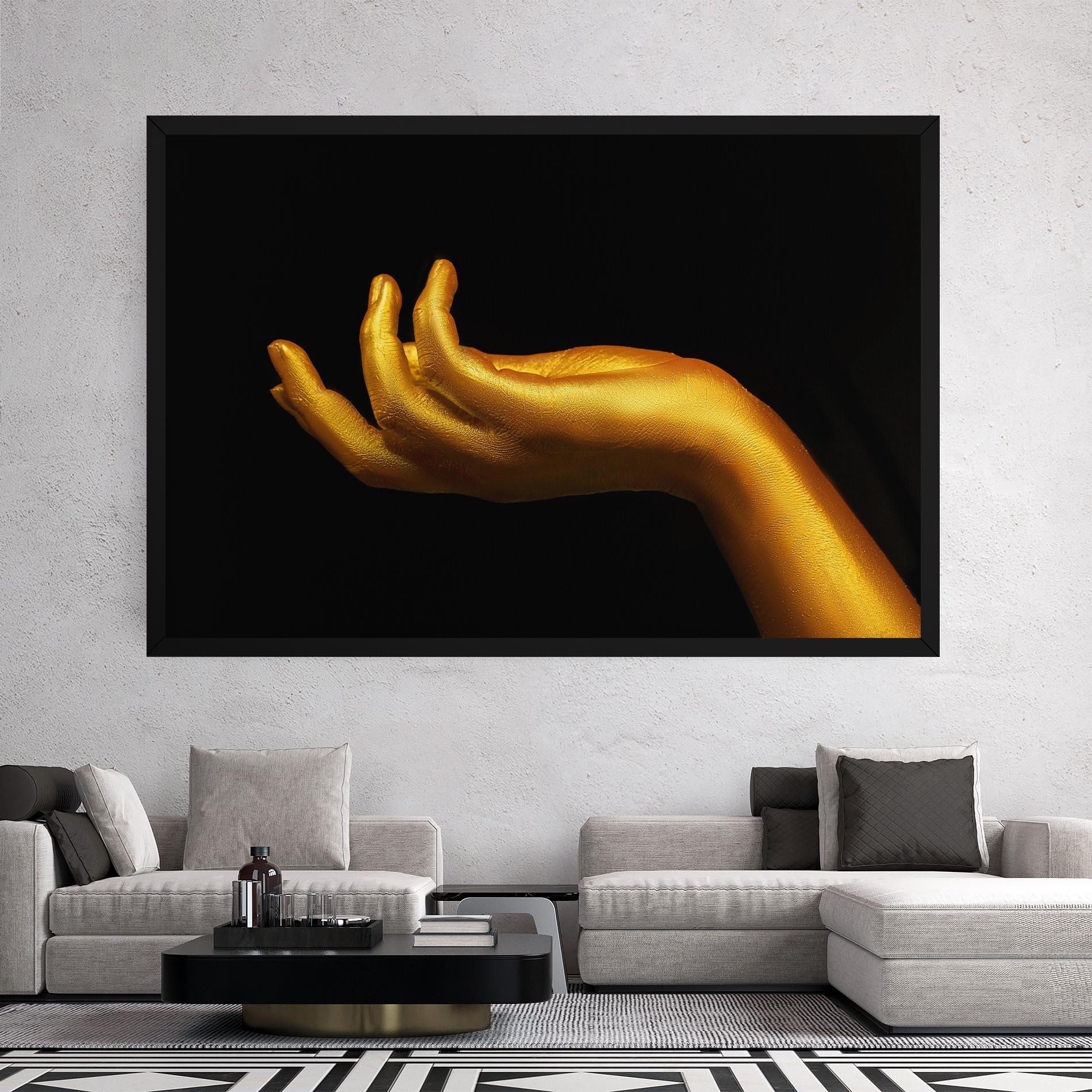 Tablou Canvas Strong Gold Hand mockup 2