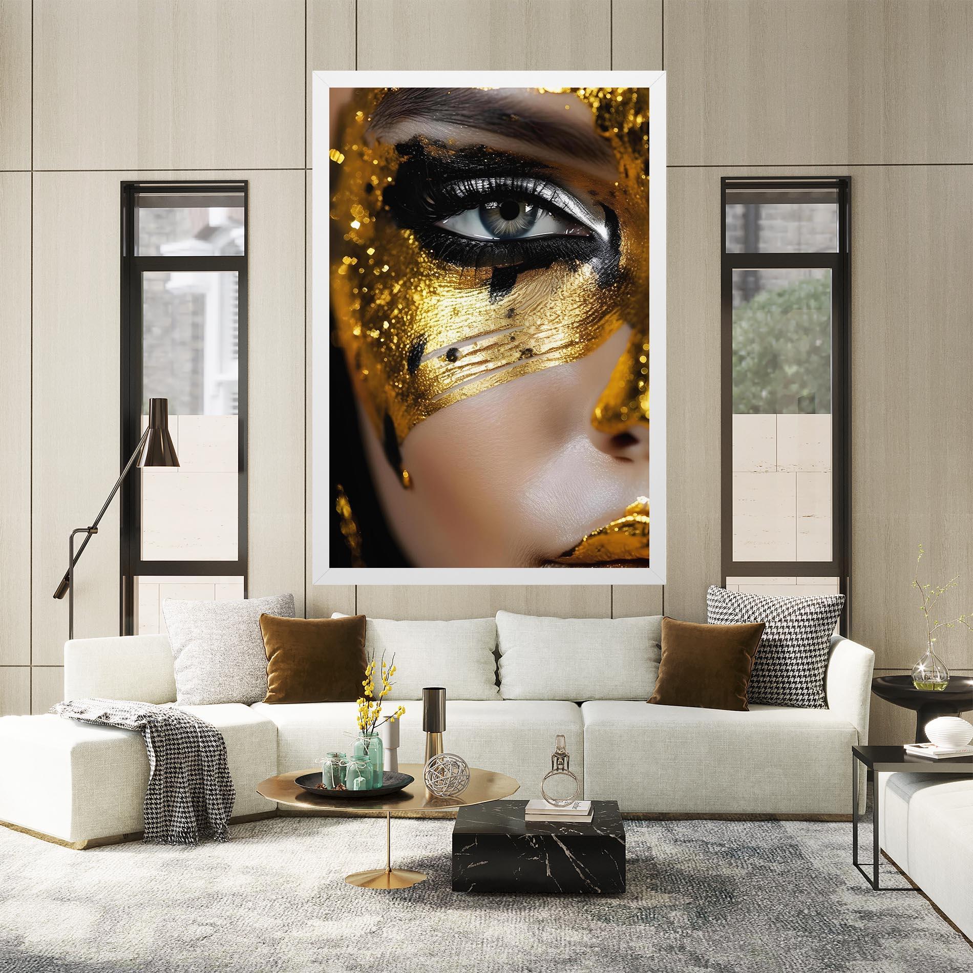 Tablou Canvas Black Gold Eyeliner mockup 2