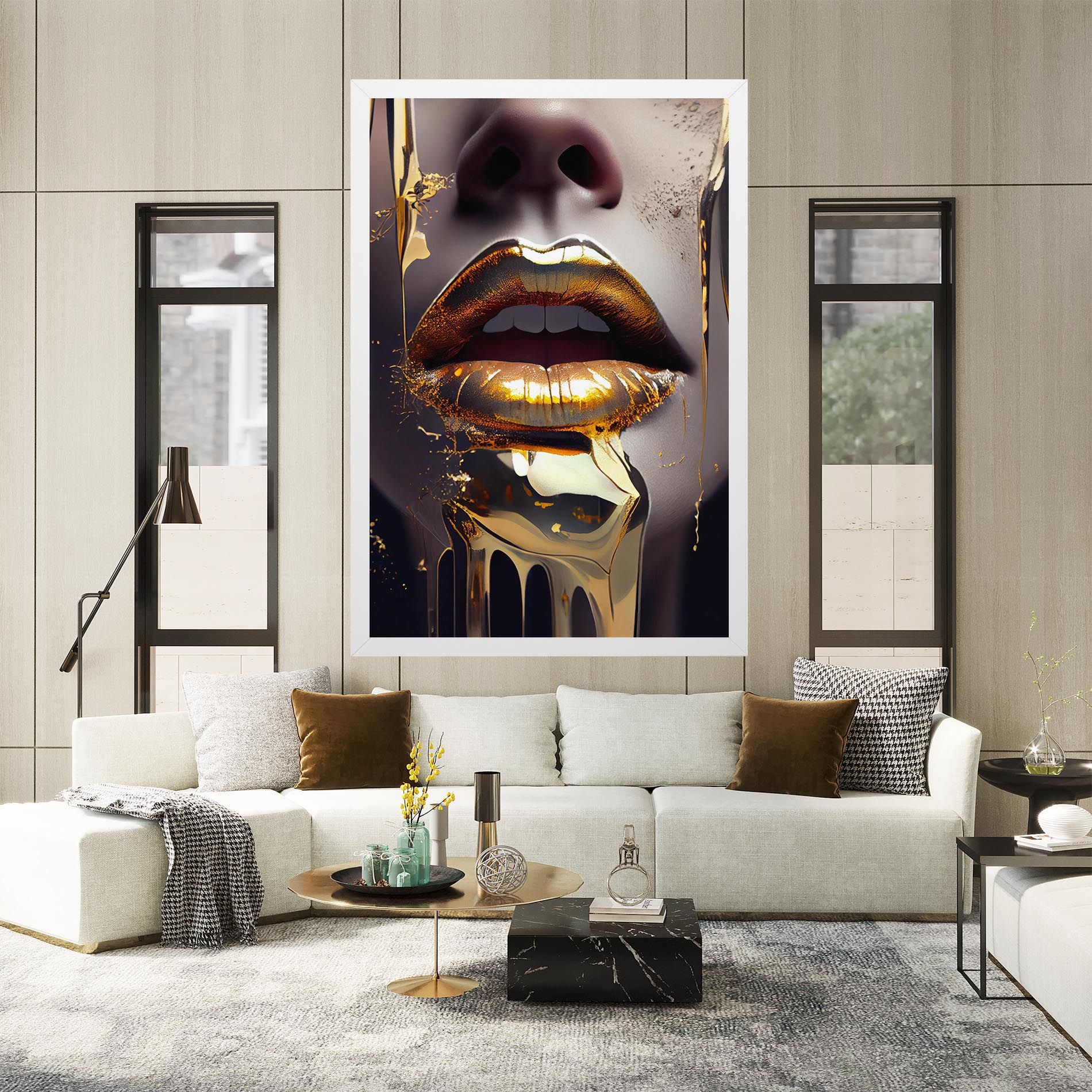 Glamorous Gold Lips mockup 2