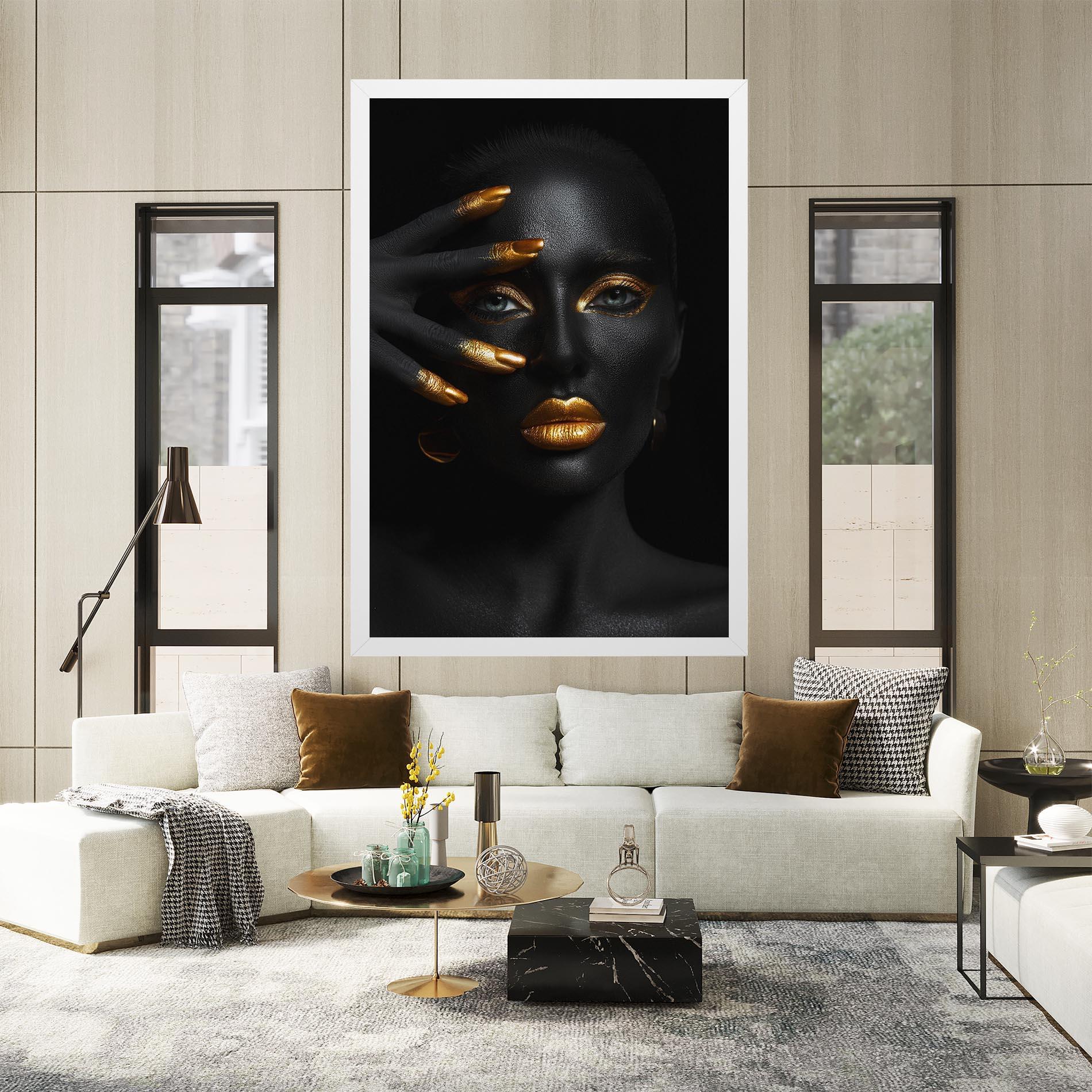 Tablou Canvas Gold Makeup Nails mockup 2