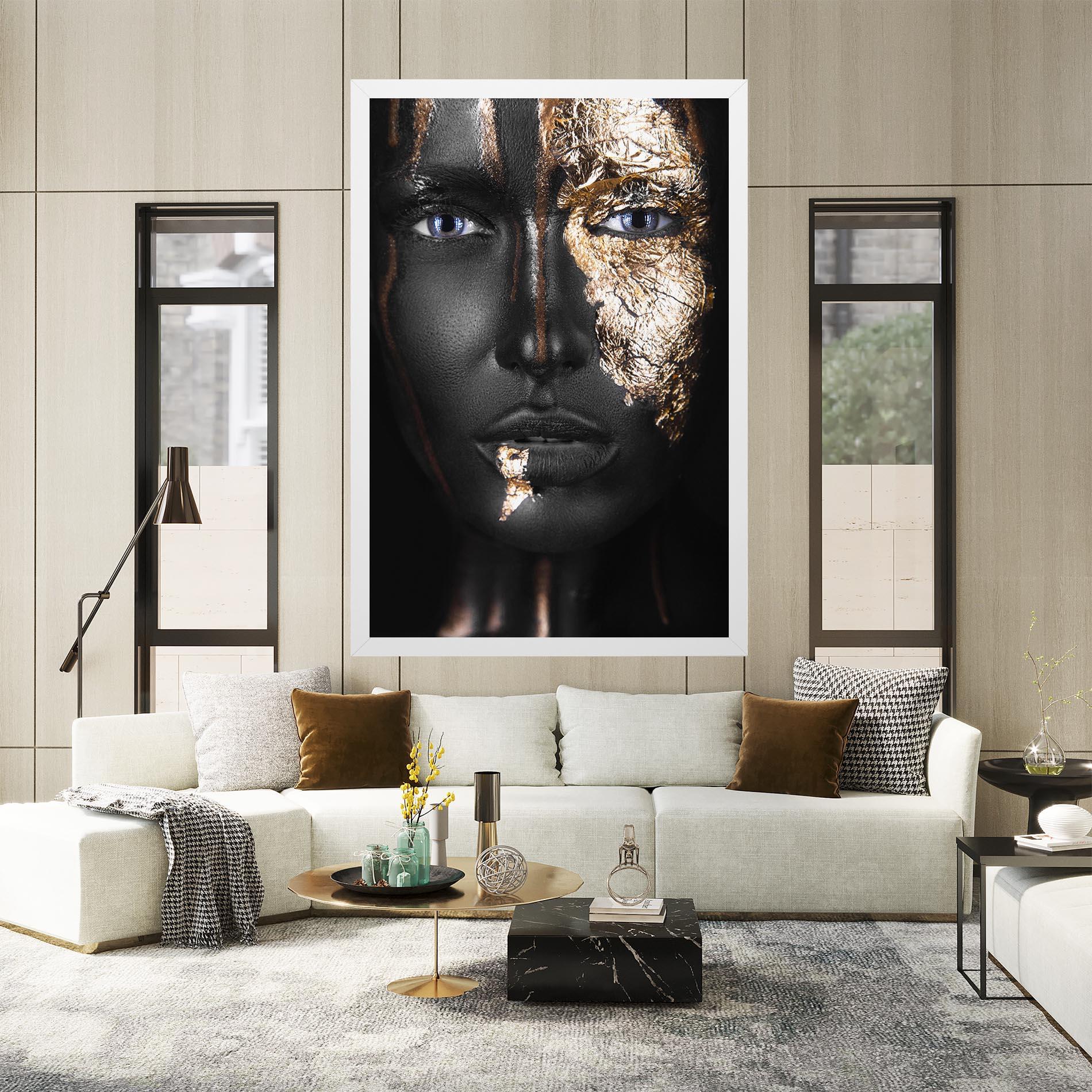 Tablou Canvas Golden Face mockup 2