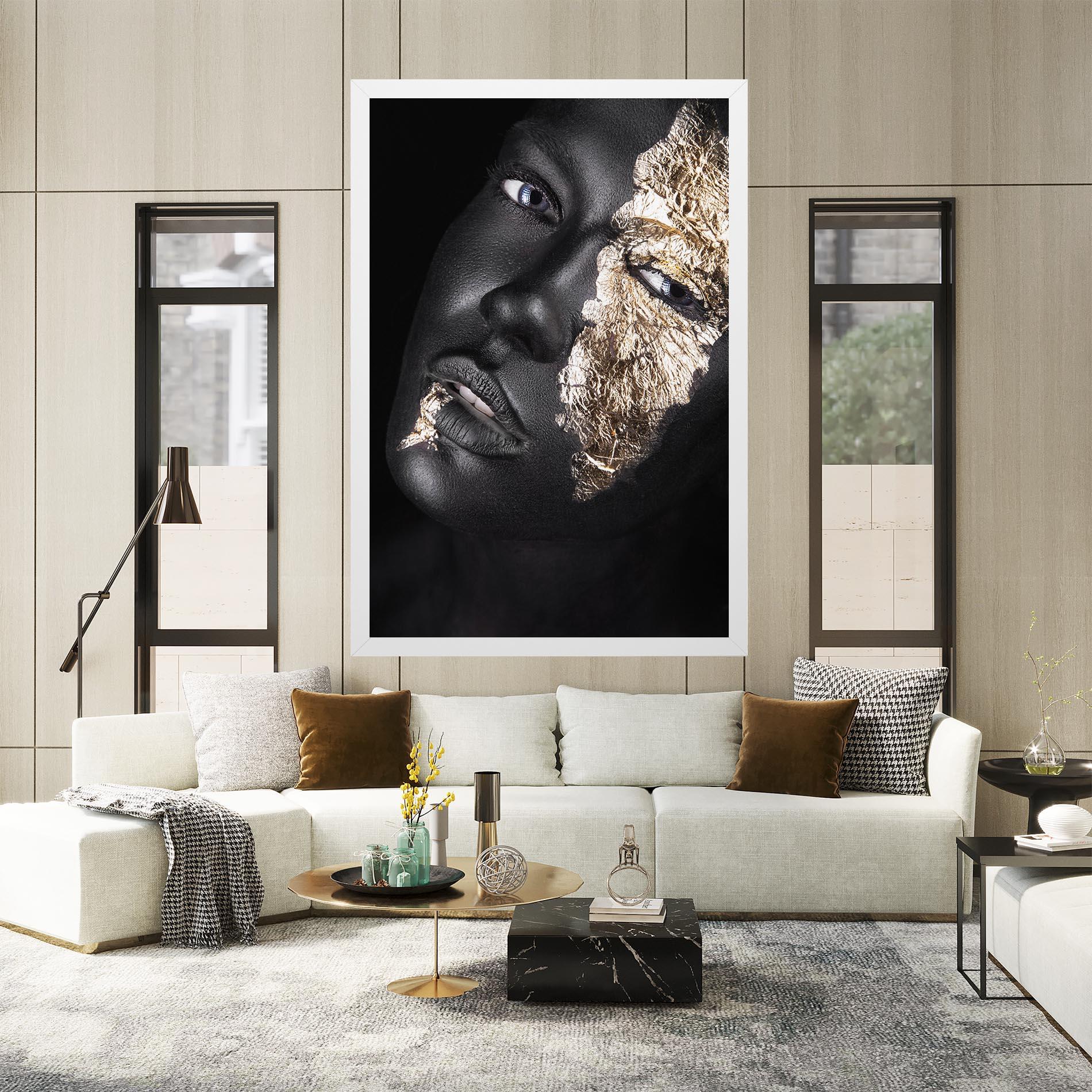 Tablou Canvas Grey Gold Makeup mockup 2