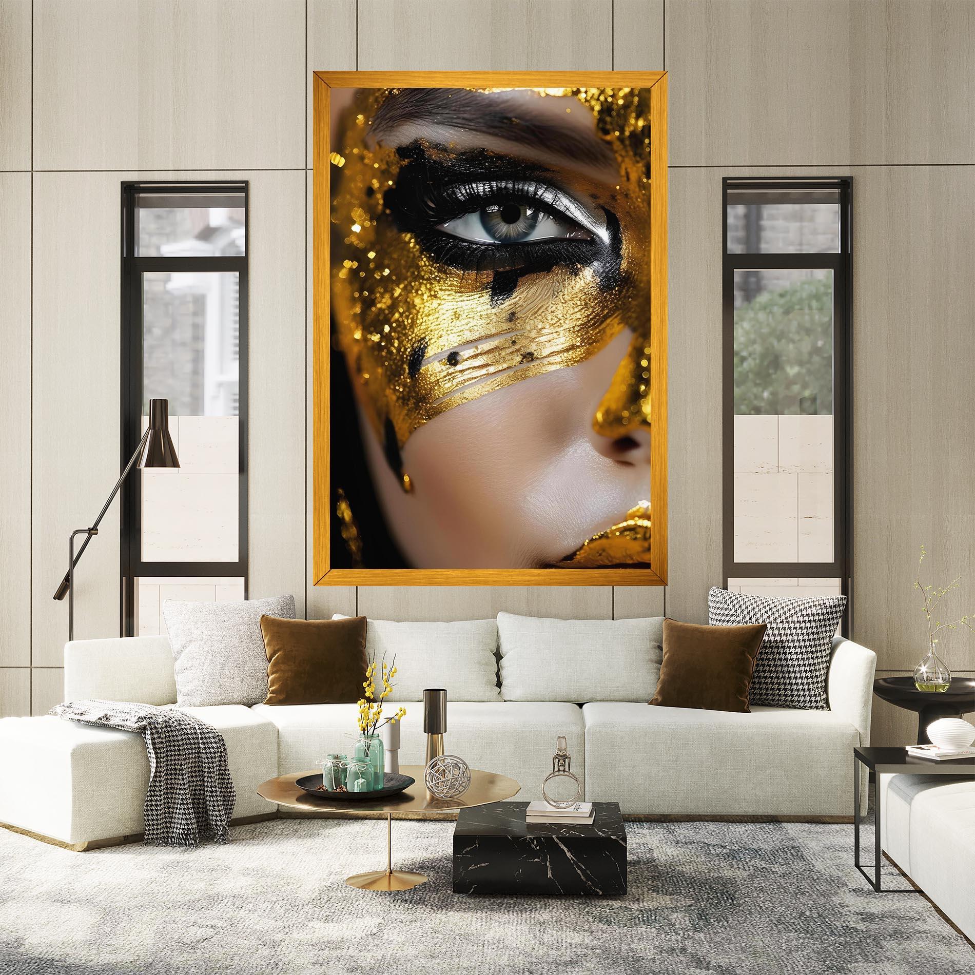 Tablou Canvas Black Gold Eyeliner mockup 2