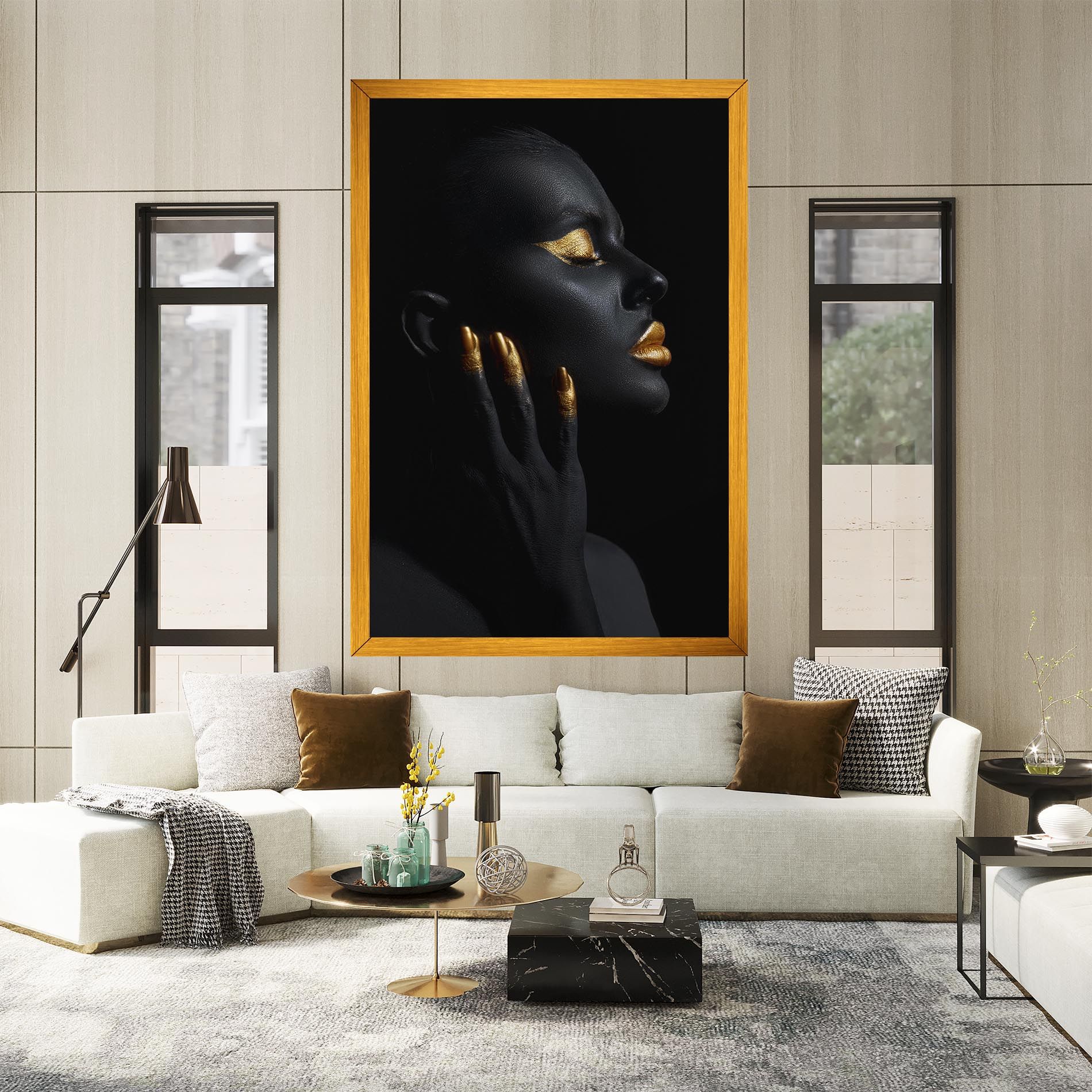 Gold Black Paint mockup 2