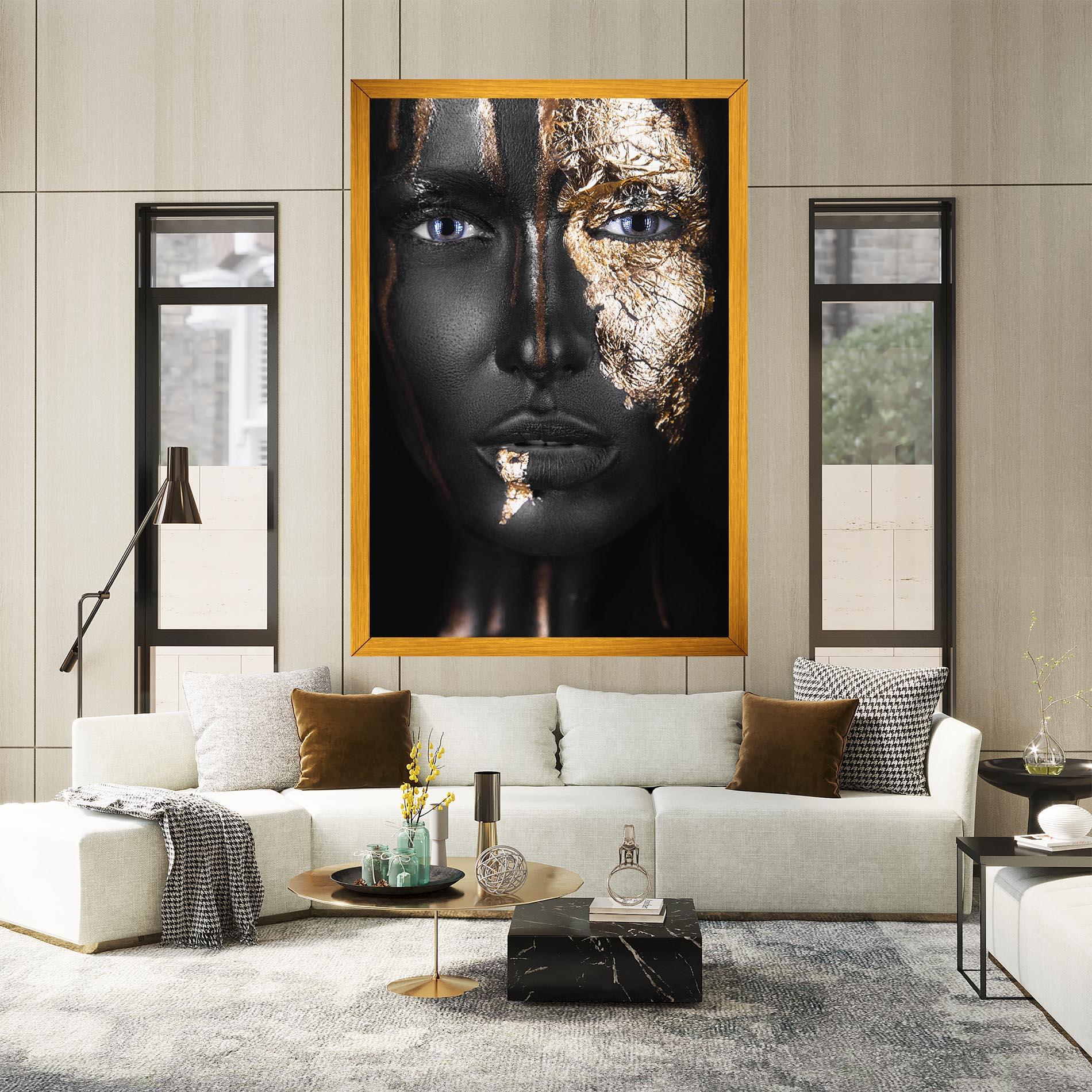 Tablou Canvas Golden Face mockup 2