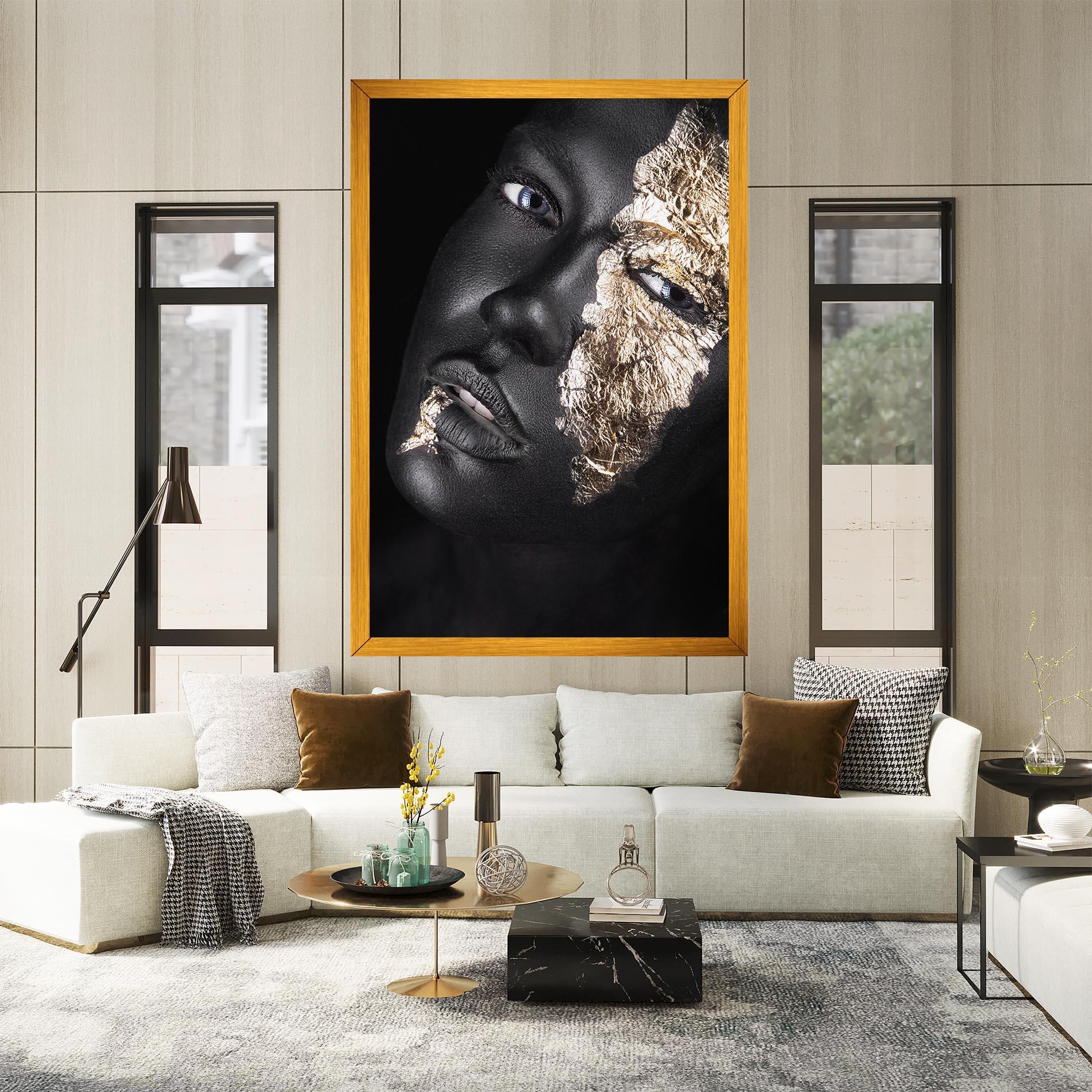 Tablou Canvas Grey Gold Makeup mockup 2