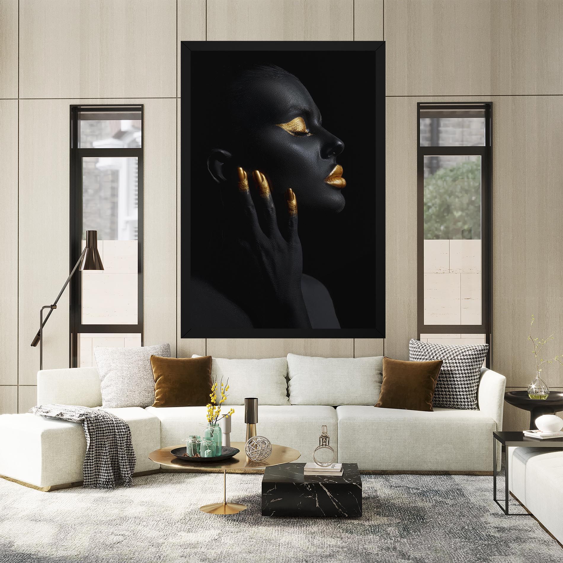 Gold Black Paint mockup 2