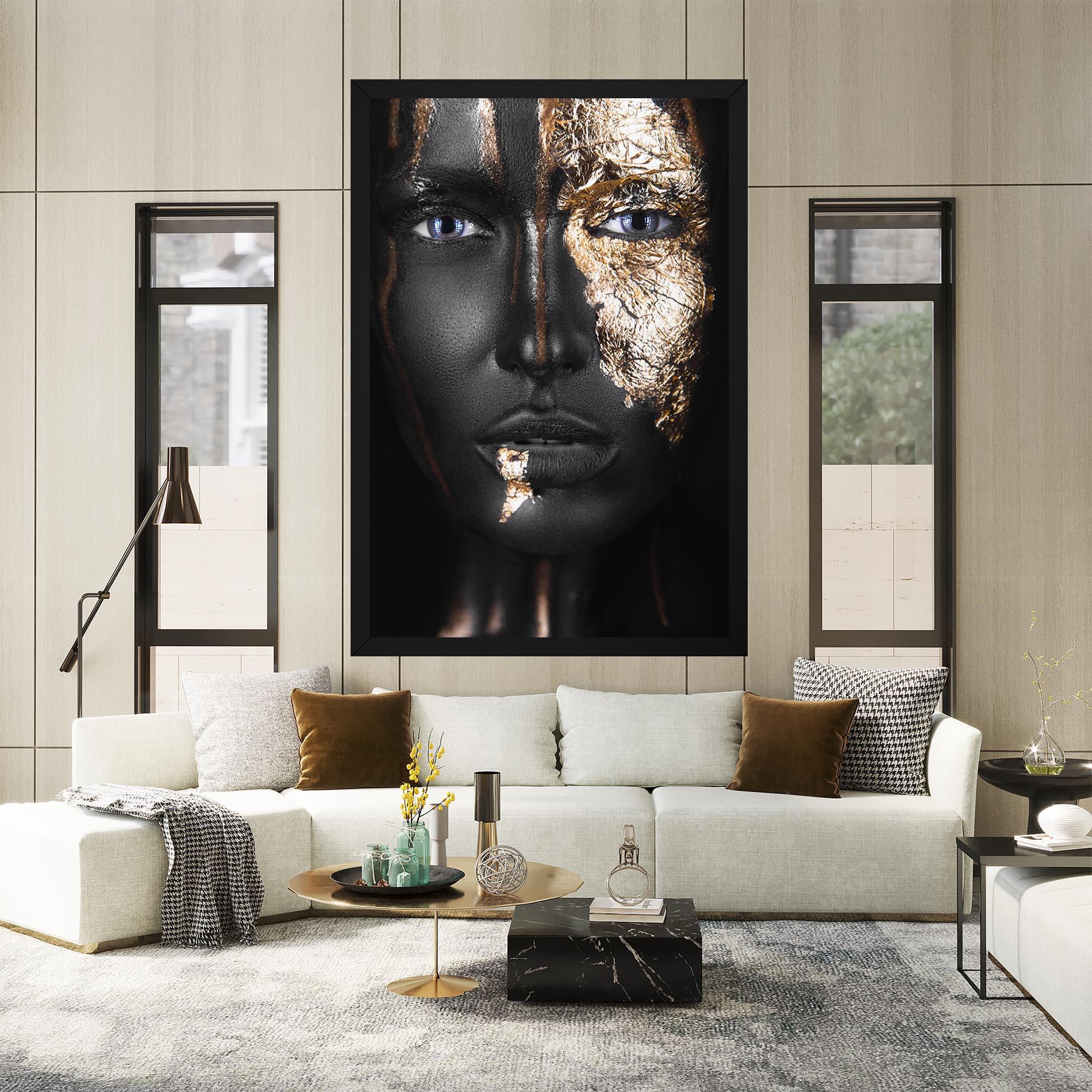 Tablou Canvas Golden Face mockup 2