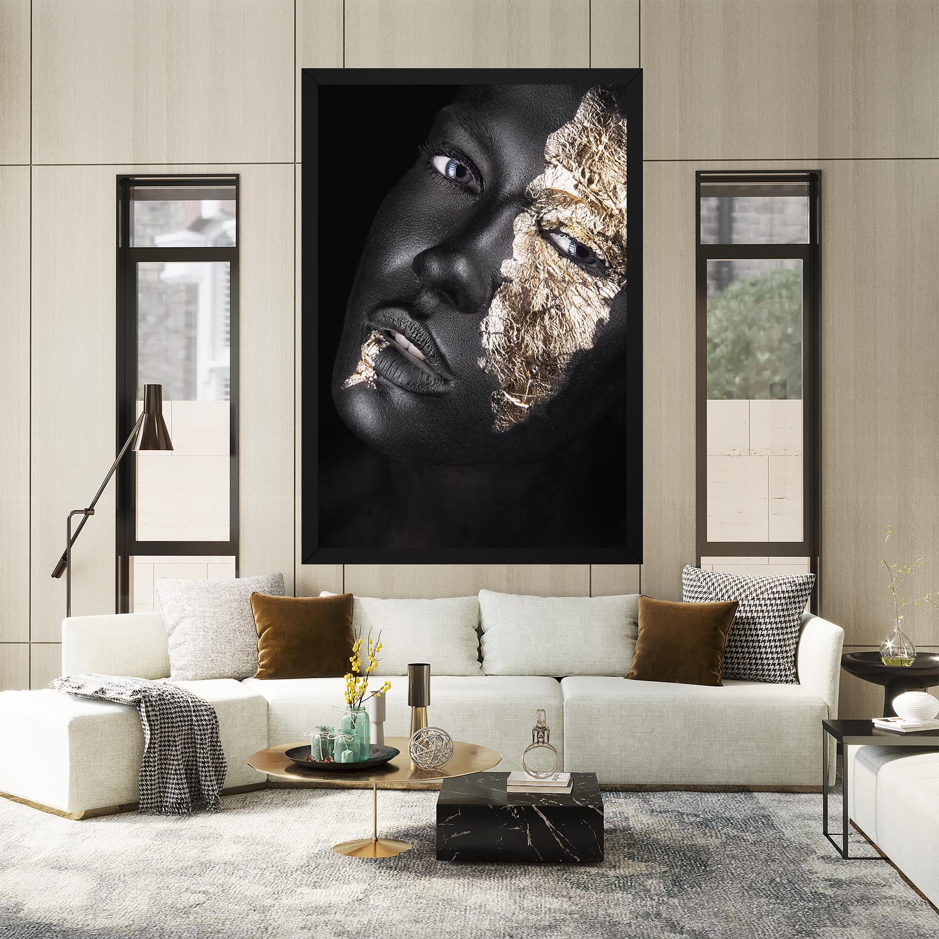 Tablou Canvas Grey Gold Makeup mockup 2