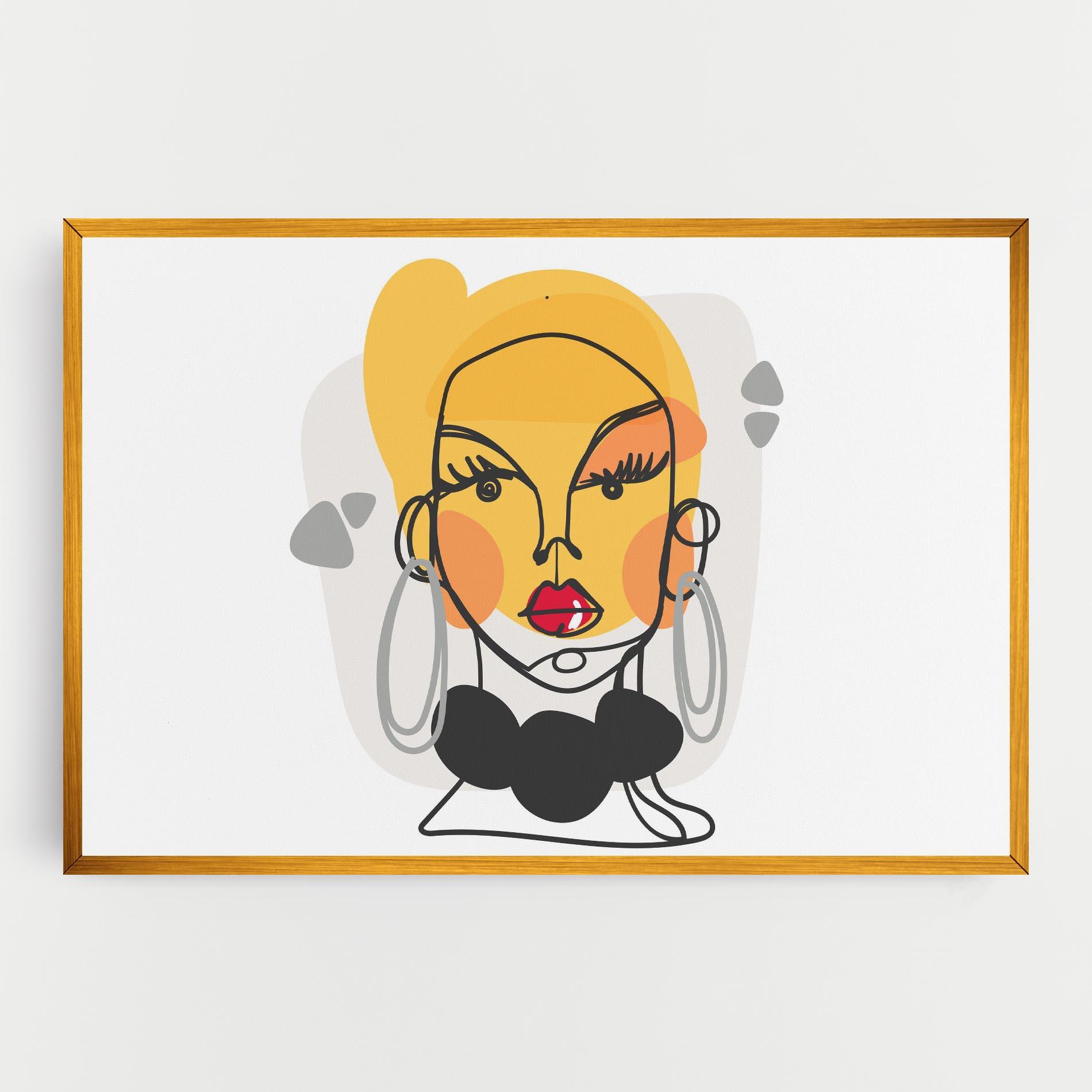 Tablou Canvas Abstract Blonde Face mockup 0