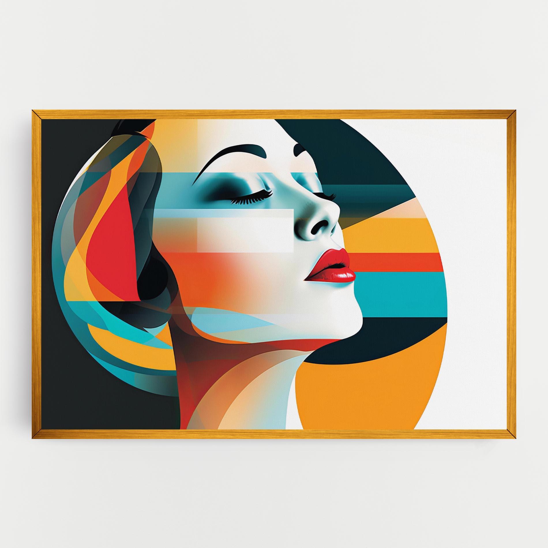 Tablou Canvas Blue Abstract Makeup mockup 0