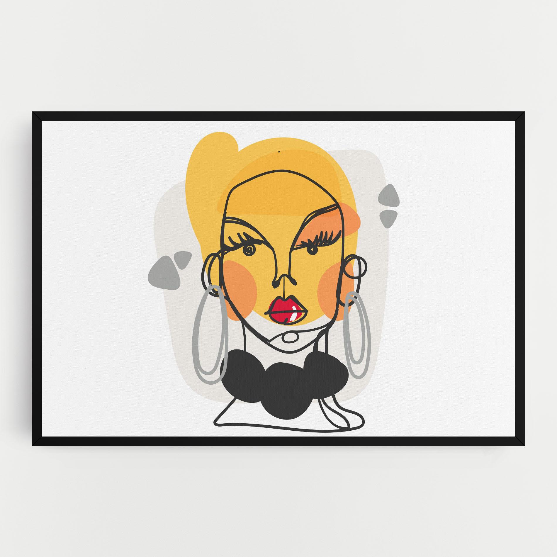 Tablou Canvas Abstract Blonde Face mockup 0