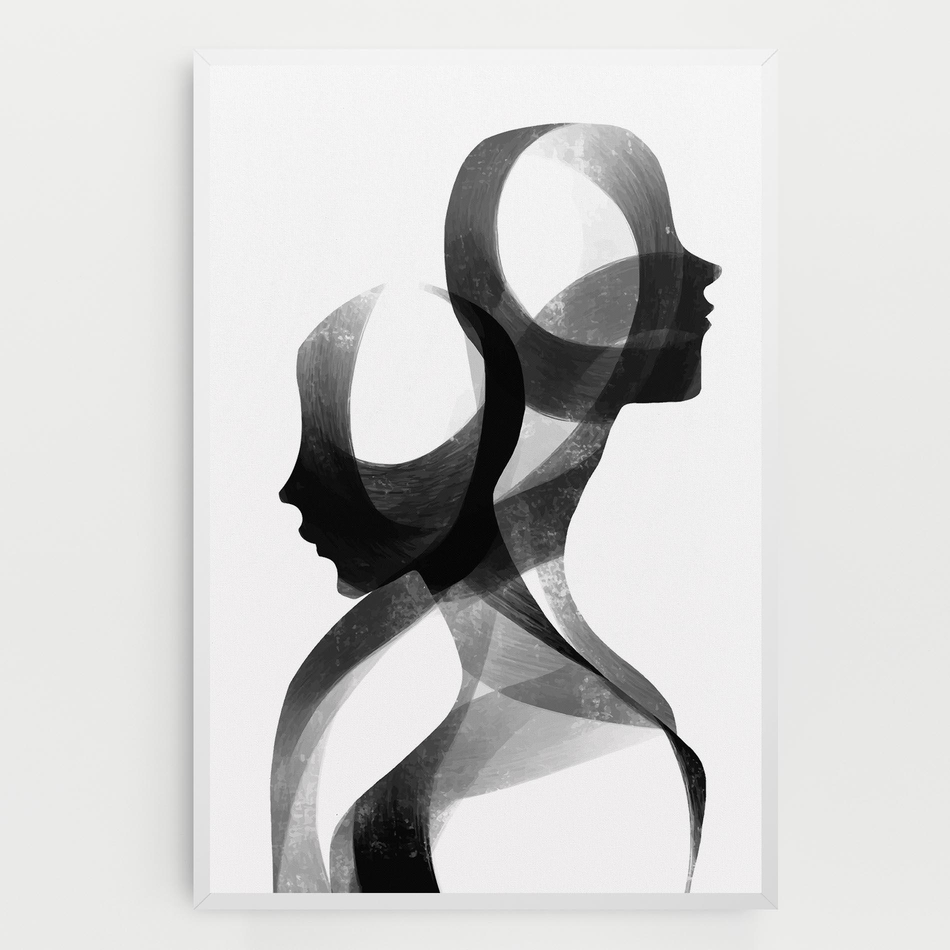 Tablou Canvas Abstract Grey Couple mockup 0